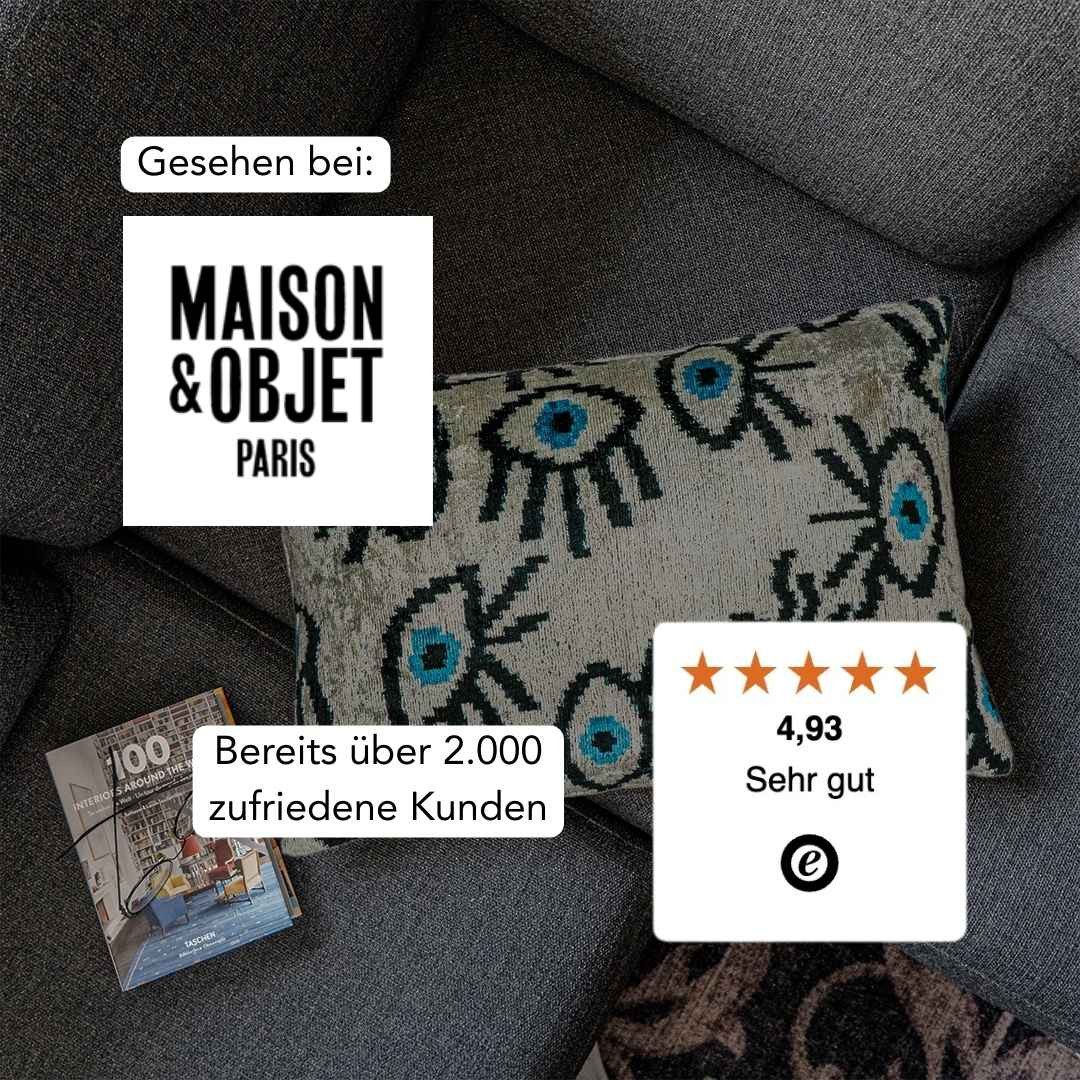 von strohdeicher design Dekokissen Ikat Kissenbezug Augen Muster 40 x 60cm. günstig online kaufen