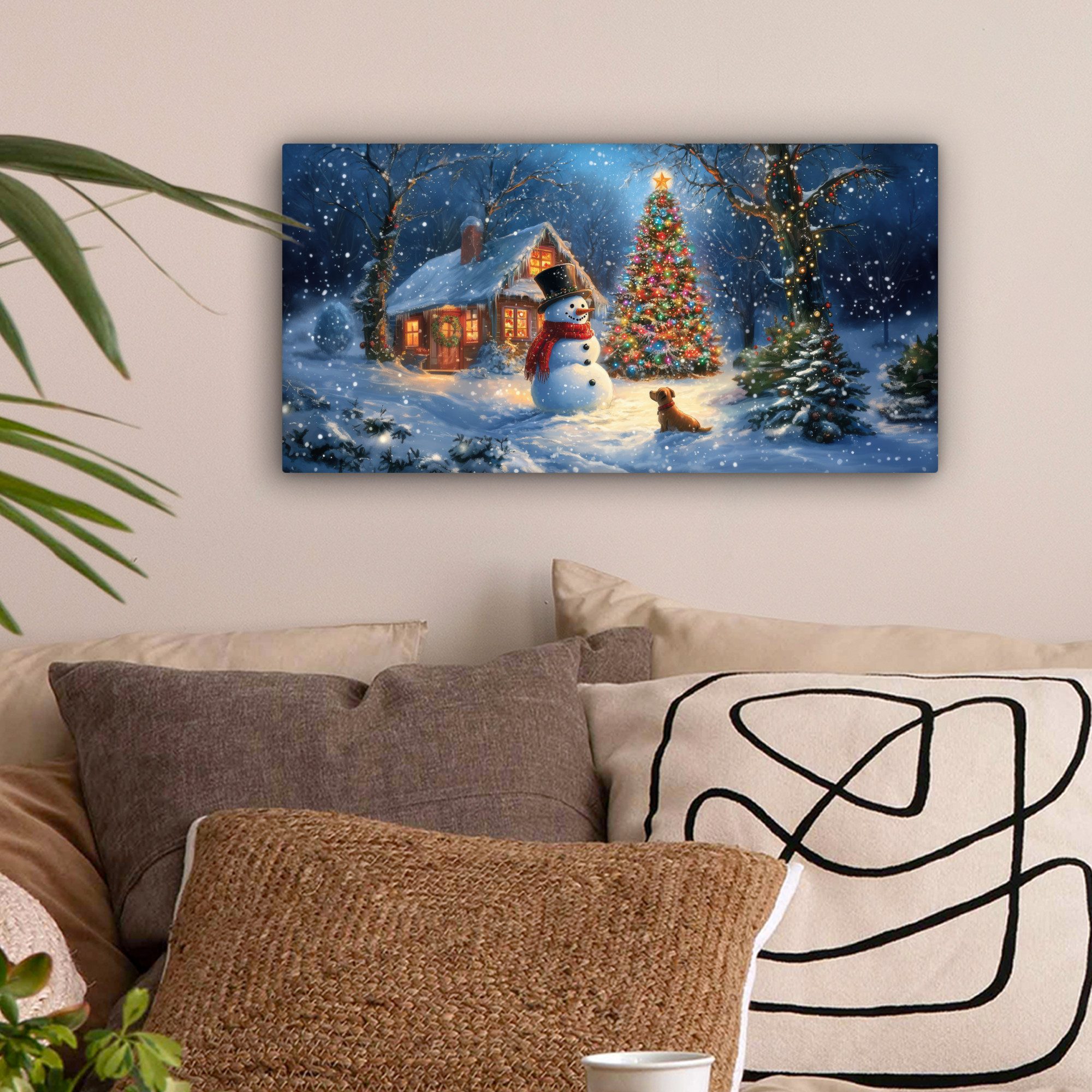 OneMillionCanvasses® Leinwandbild Panorama Weihnachtswunder - Winterabend - günstig online kaufen