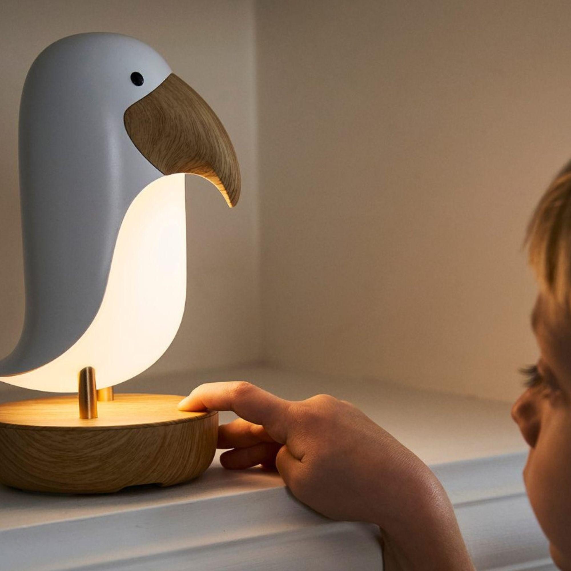 Rabbit & Friends LED Nachtlicht Vogel Lampe mit Lautsprecher (weiß), LED fest integriert