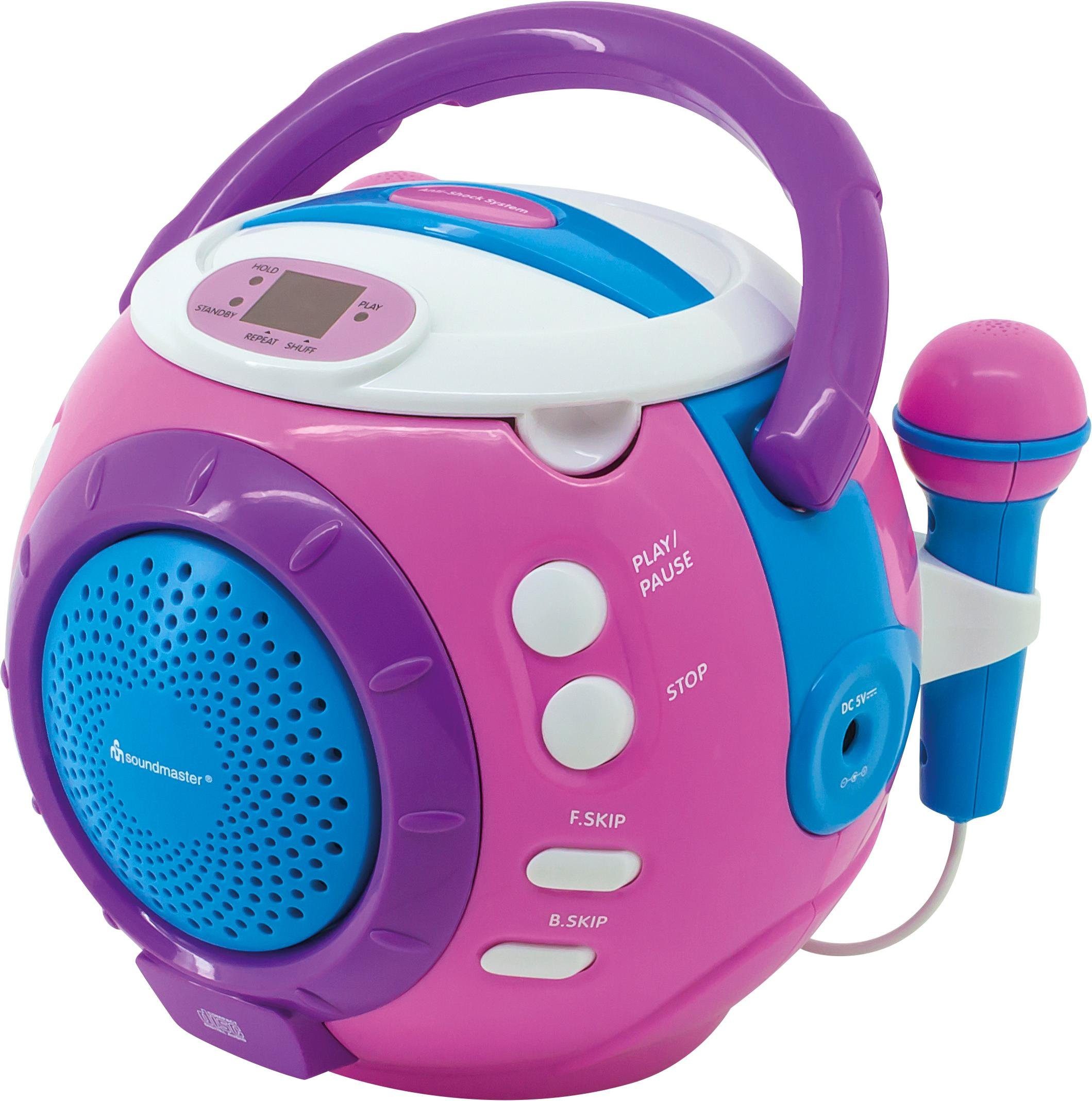 Soundmaster KCD 1600 pink Radiorekorder CD-Spieler, CD/CD-R/RW, Anti-Shock 40s, 2 CD-Radiorecorder