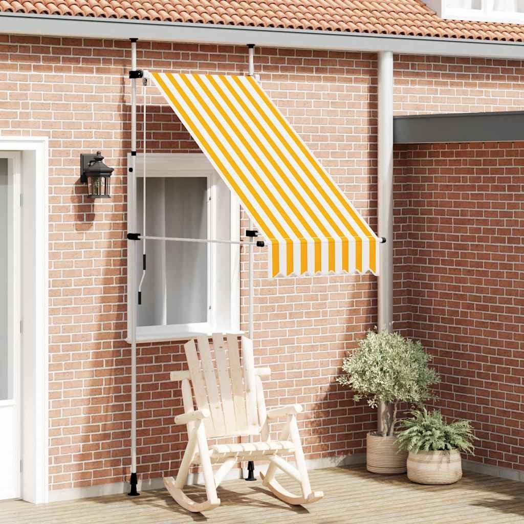 furnicato Markise Einziehbar Handbetrieben 100 cm Orange/Weiß Gestreift (1-St)