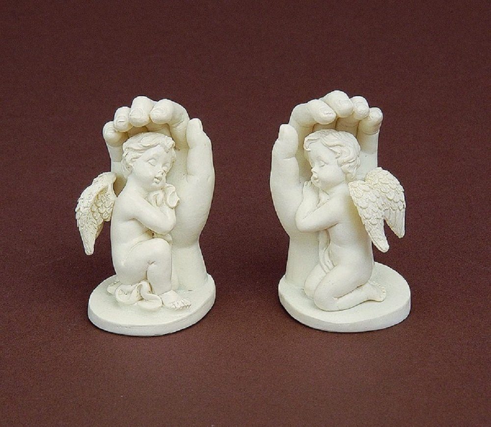 Wurm Engelfigur Engel 2er-Set Schutzengel Polyresin H 6,5cm B 4 cm creme 2 er Set