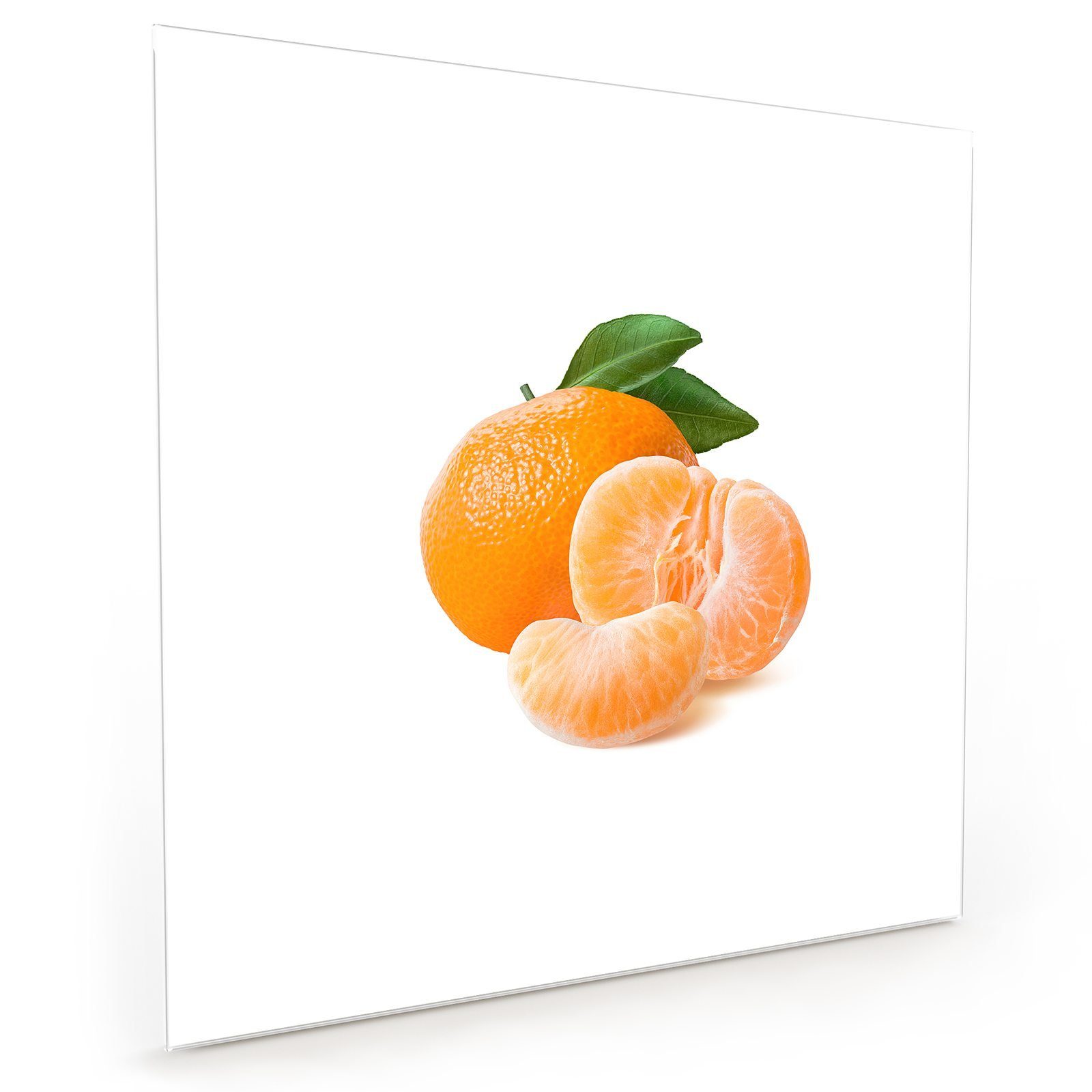 Spritzschutz mit Küchenrückwand Glas Mandarinenschnitze Primedeco Küchenrückwand Motiv