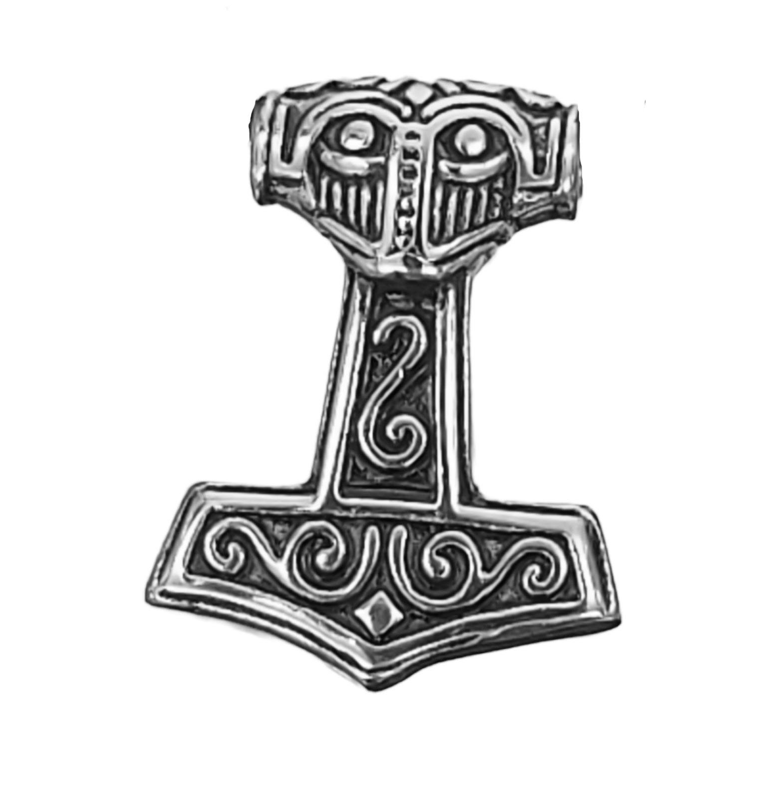 Kiss of Mjölnir Edelstahl Thorshammer Thorhammer Leather Hammer Kettenanhänger Thor Anhänger