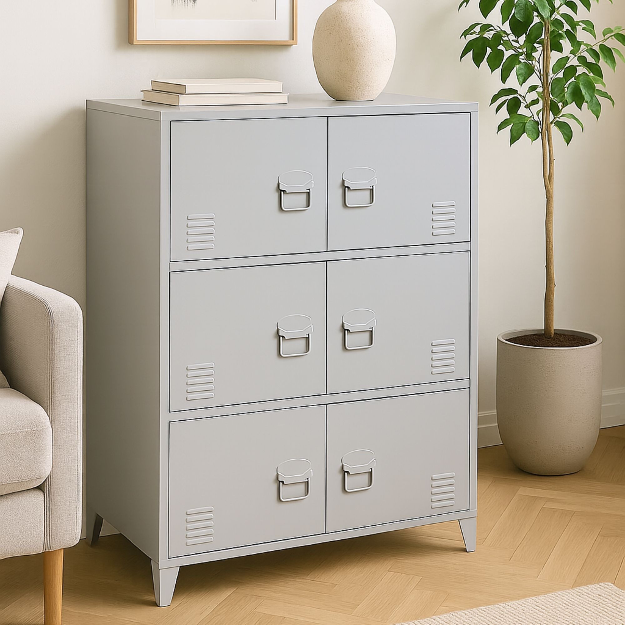 osoltus Raumteiler Industrial Wohnen 6-türiger Spindschrank günstig online kaufen