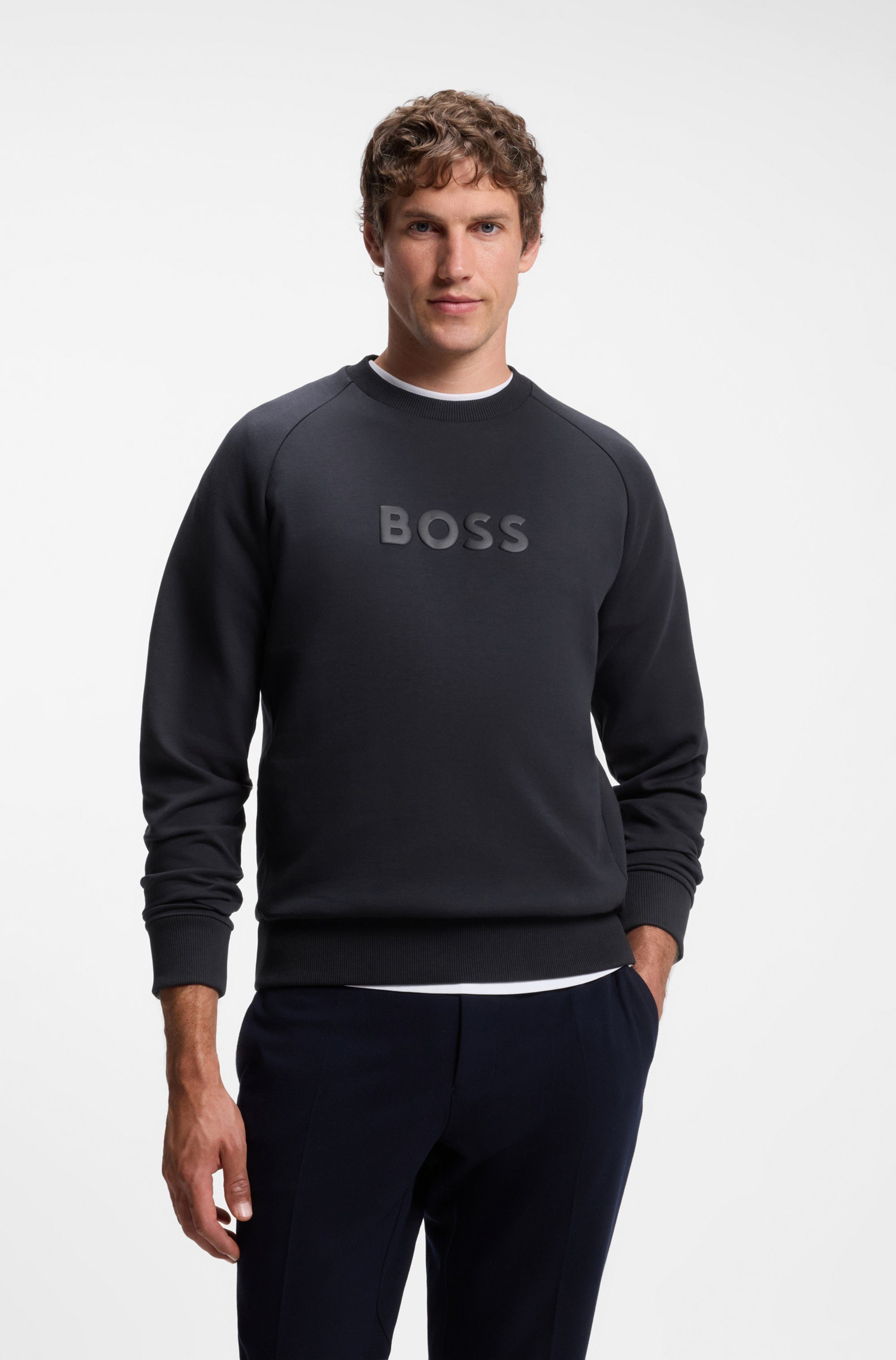 BOSS GREEN Sweatshirt Salbo Rundhalsausschnitt, Regular Fit, tonaler Druck