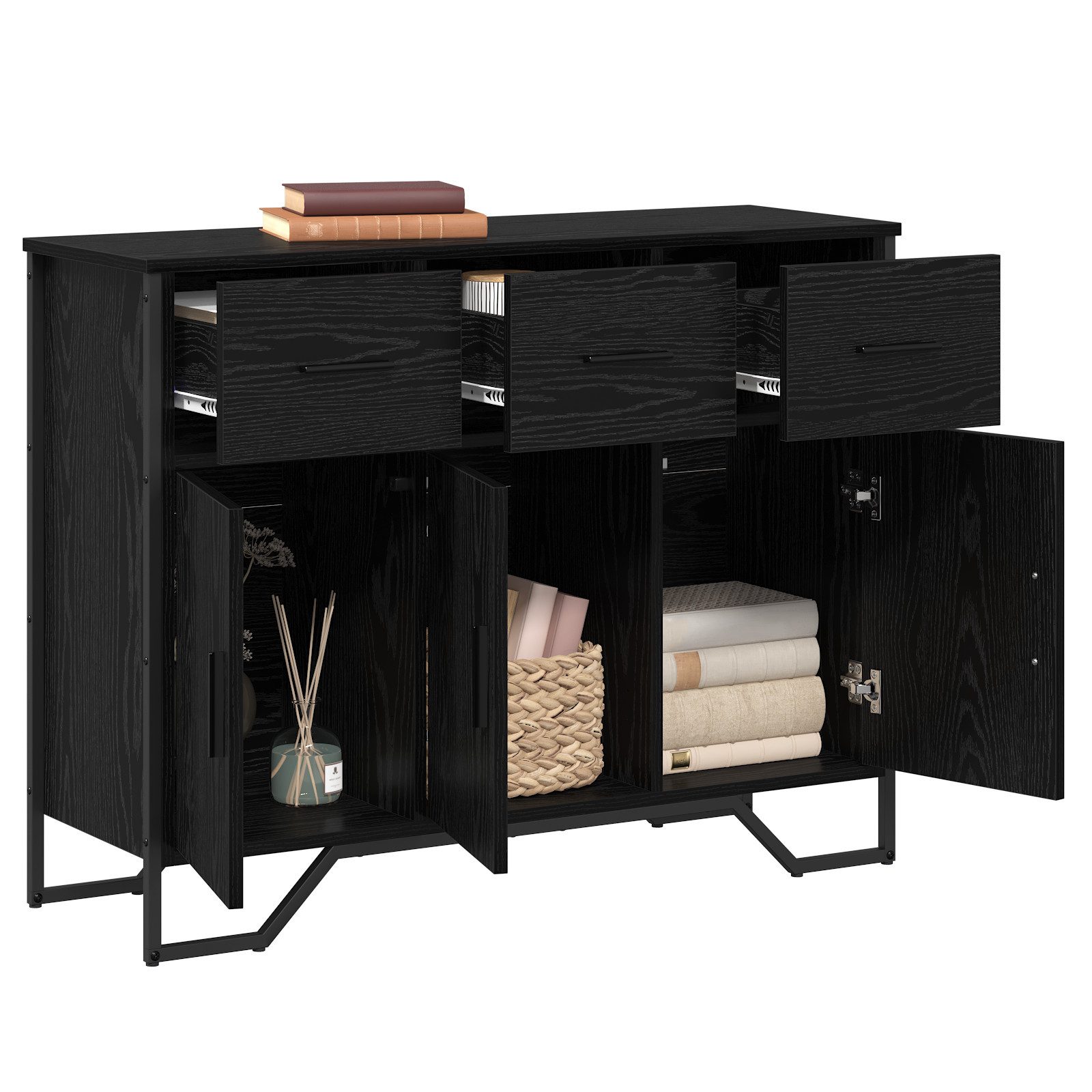vidaXL Sideboard Sideboard Schwarze Eiche 97x32,5x74,5 günstig online kaufen
