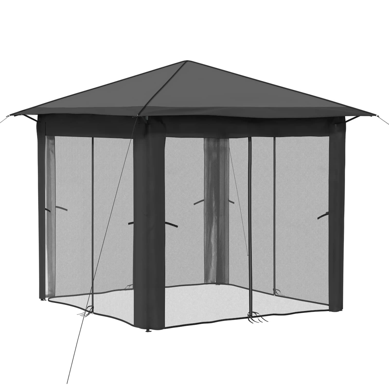 vidaXL Partyzelt Gazebo mit 4 Seitenwänden 2,6 x 2,6 m Hellgrau und Anthrazit