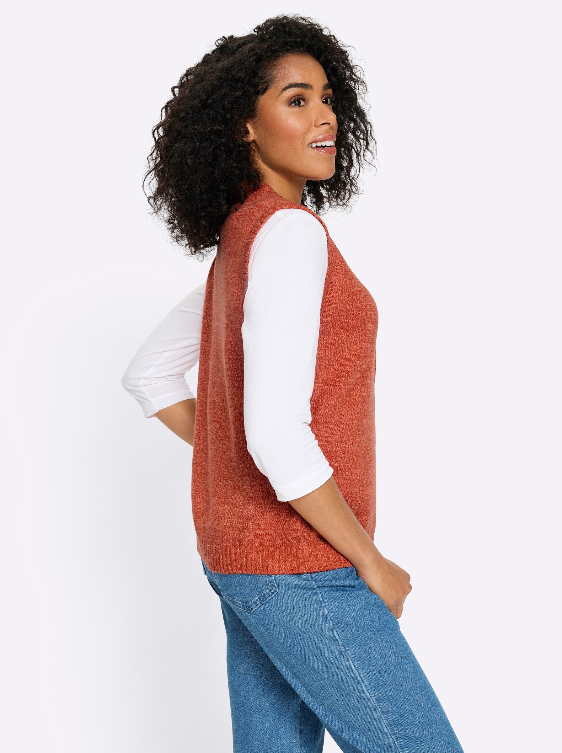 Sieh an! Strickweste Strickweste Ärmellos Jersey