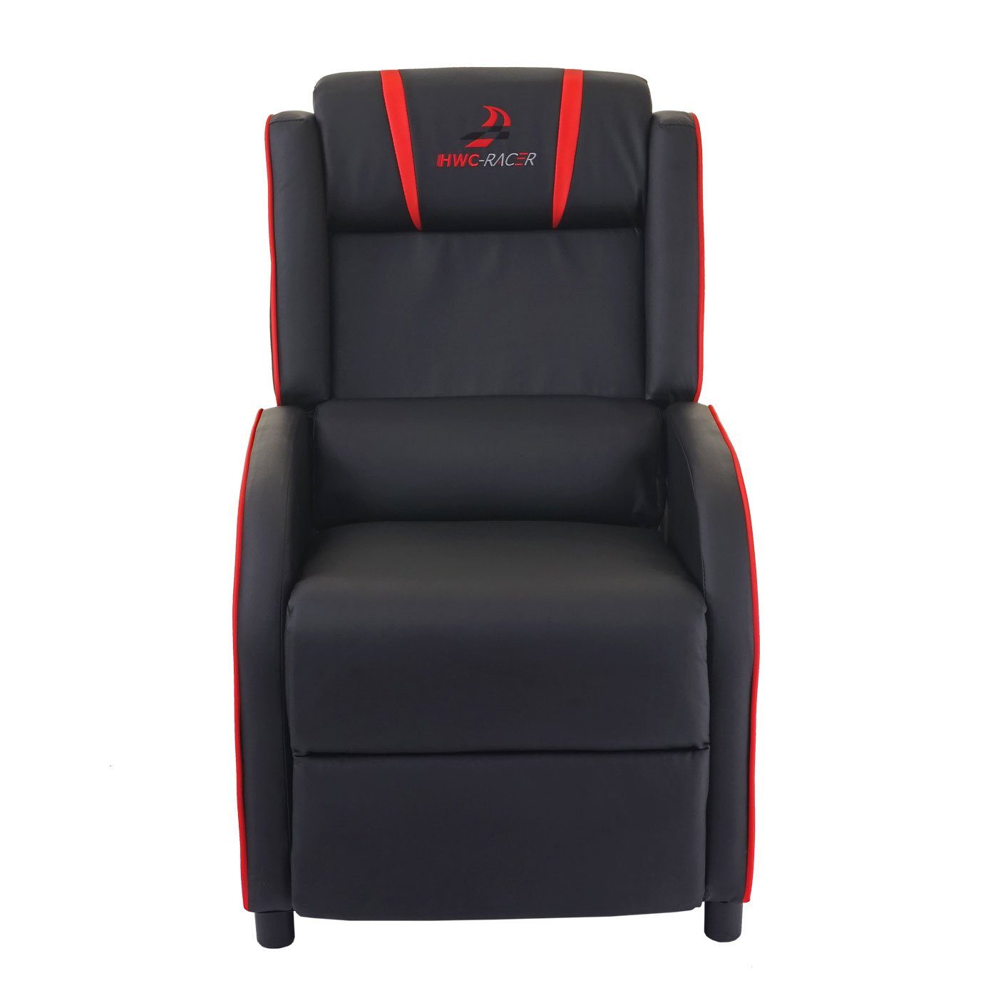 MCW Relaxsessel MCW-D68, Synchrone oder Taschen schwarz-rot Liegeposition inkl. Sitz- möglich, Verstellung