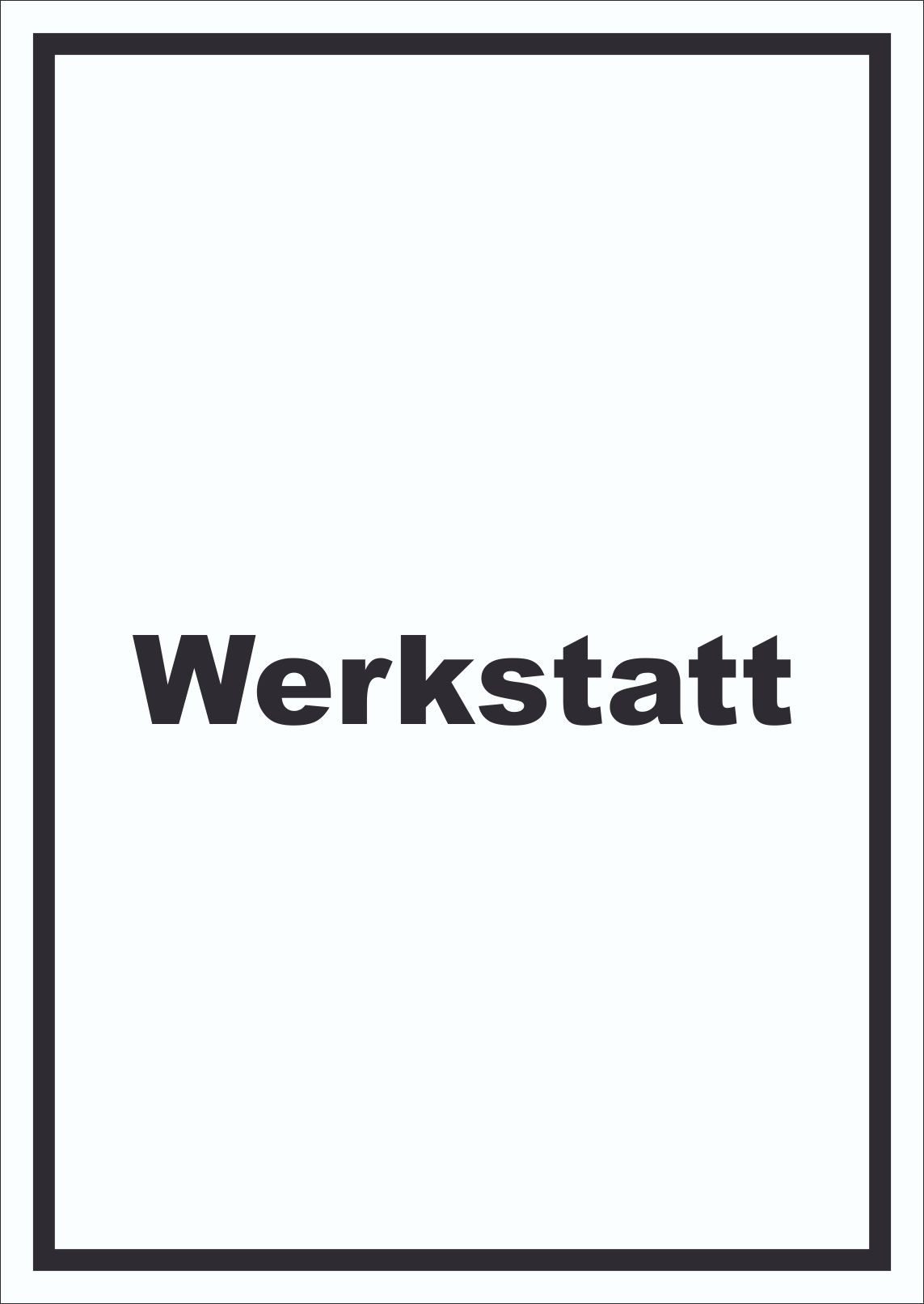HB-Druck Hinweisschild Werkstatt Schild mit Text Handwerk Reparatur hochkant, wetterfest, stabil, UV-beständig, kratzfest