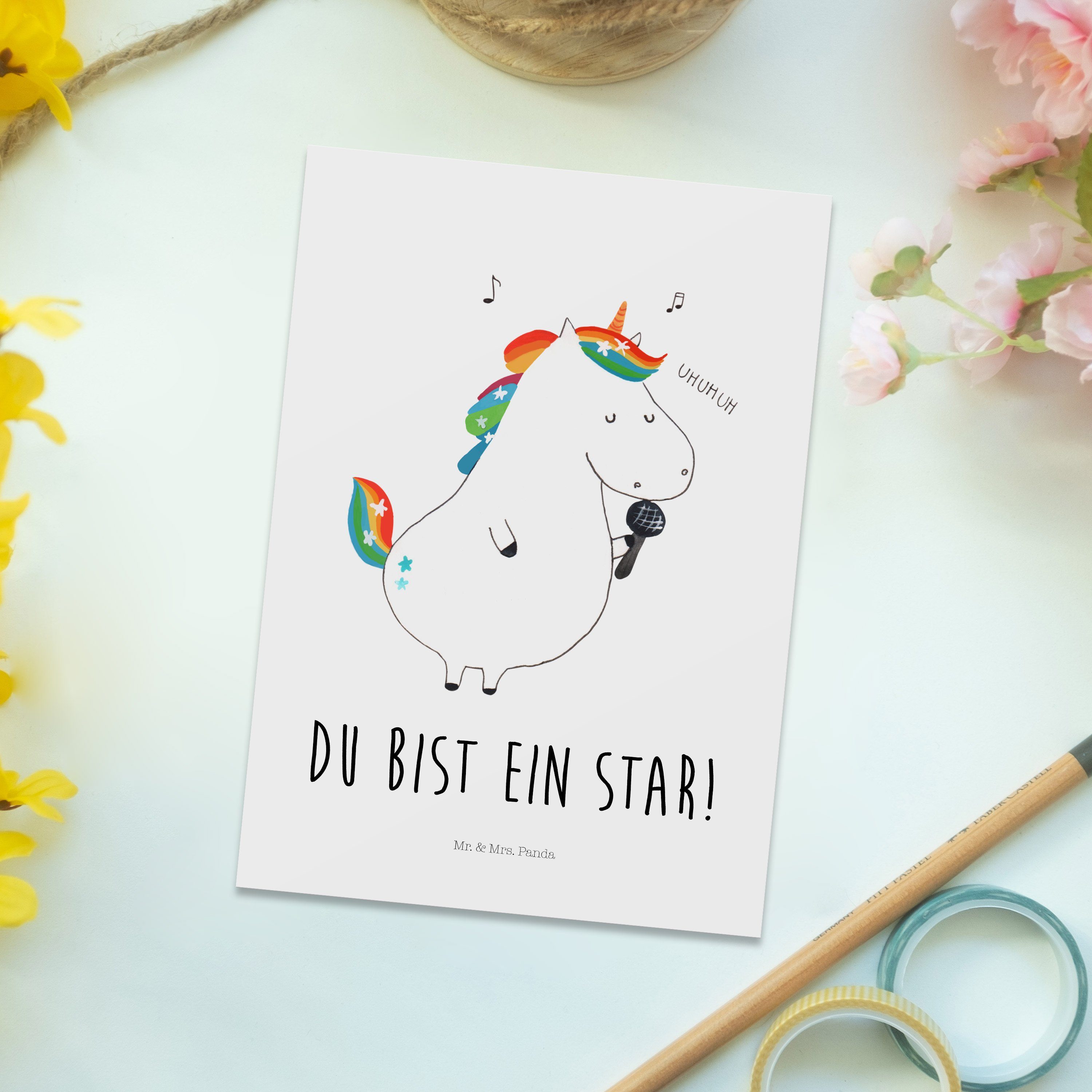 Mr. & Mrs. Dankeskarte, Pegasus, Geschenk, Postkarte Gr Sänger Einhörner, Weiß Einhorn Panda - 