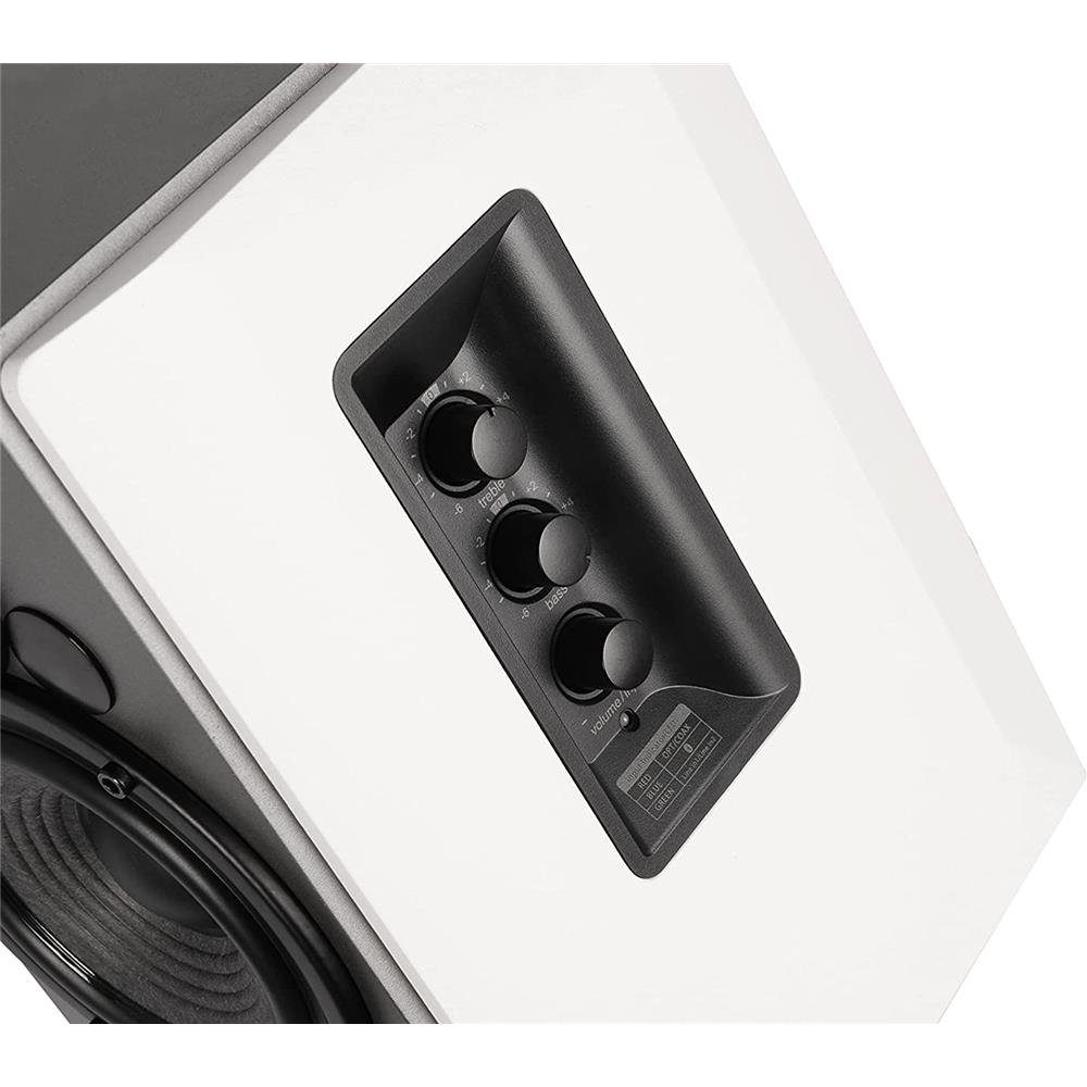 Edifier® R1380DB Weiß Infrarot-Fernbedienung, (Bluetooth, Regler Höhen 2.0 Lautstärke) Regal-Lautsprecher und W, für Bässe, 42 seitliche