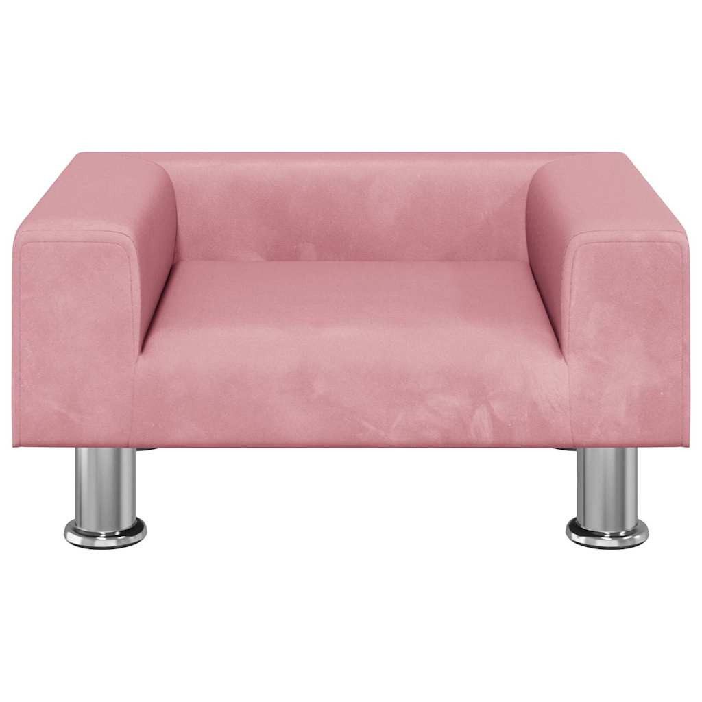 vidaXL Tierbett, Hundebett Rosa 50x40x26,5 cm Samt