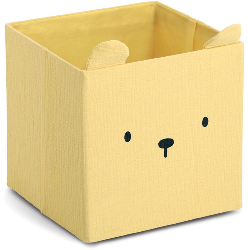 Zeller Present Aufbewahrungsbox "Bär", Musselin, Tiermotiv, kinderfreundlich, faltbar