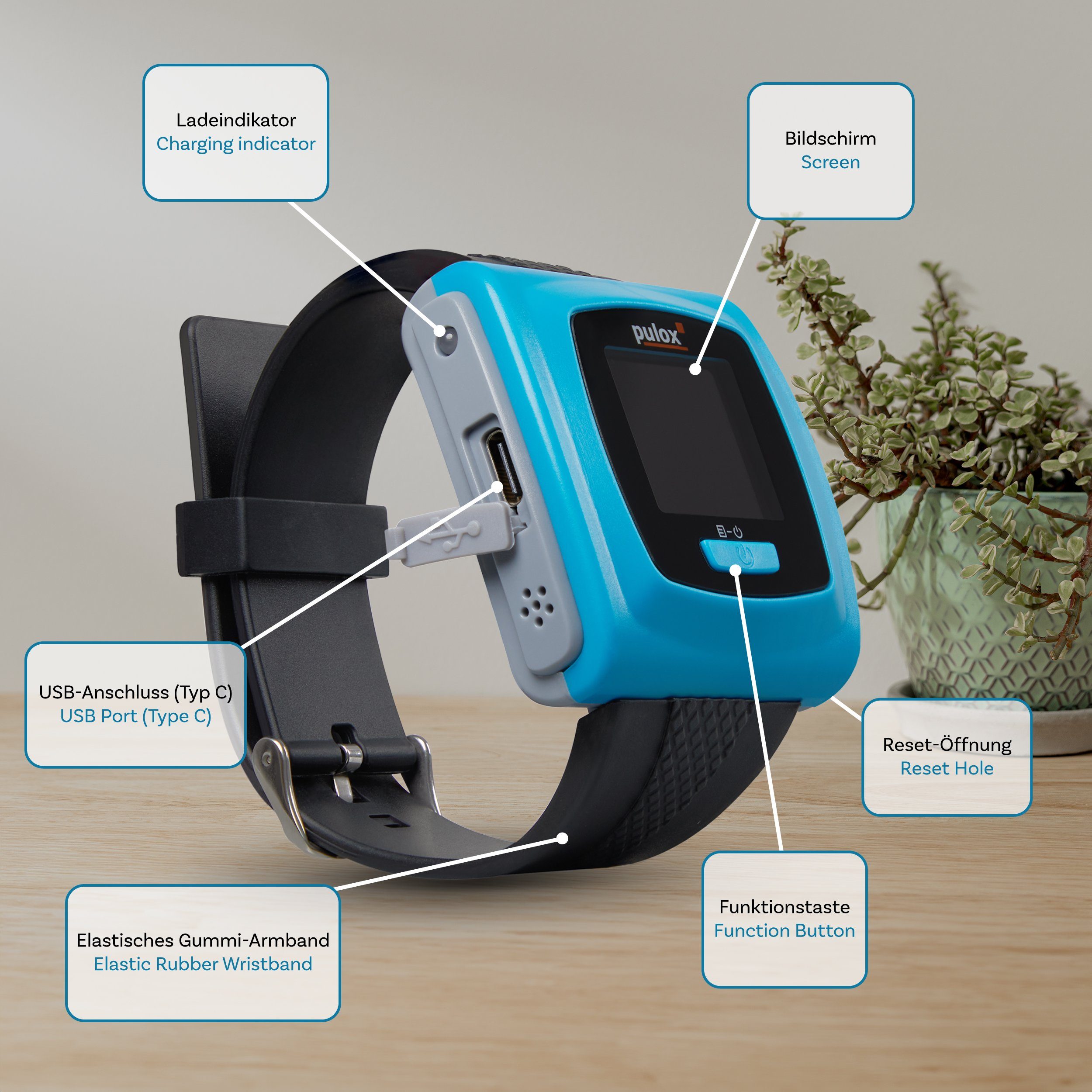 pulox Pulsoximeter PO-400 mit Armband