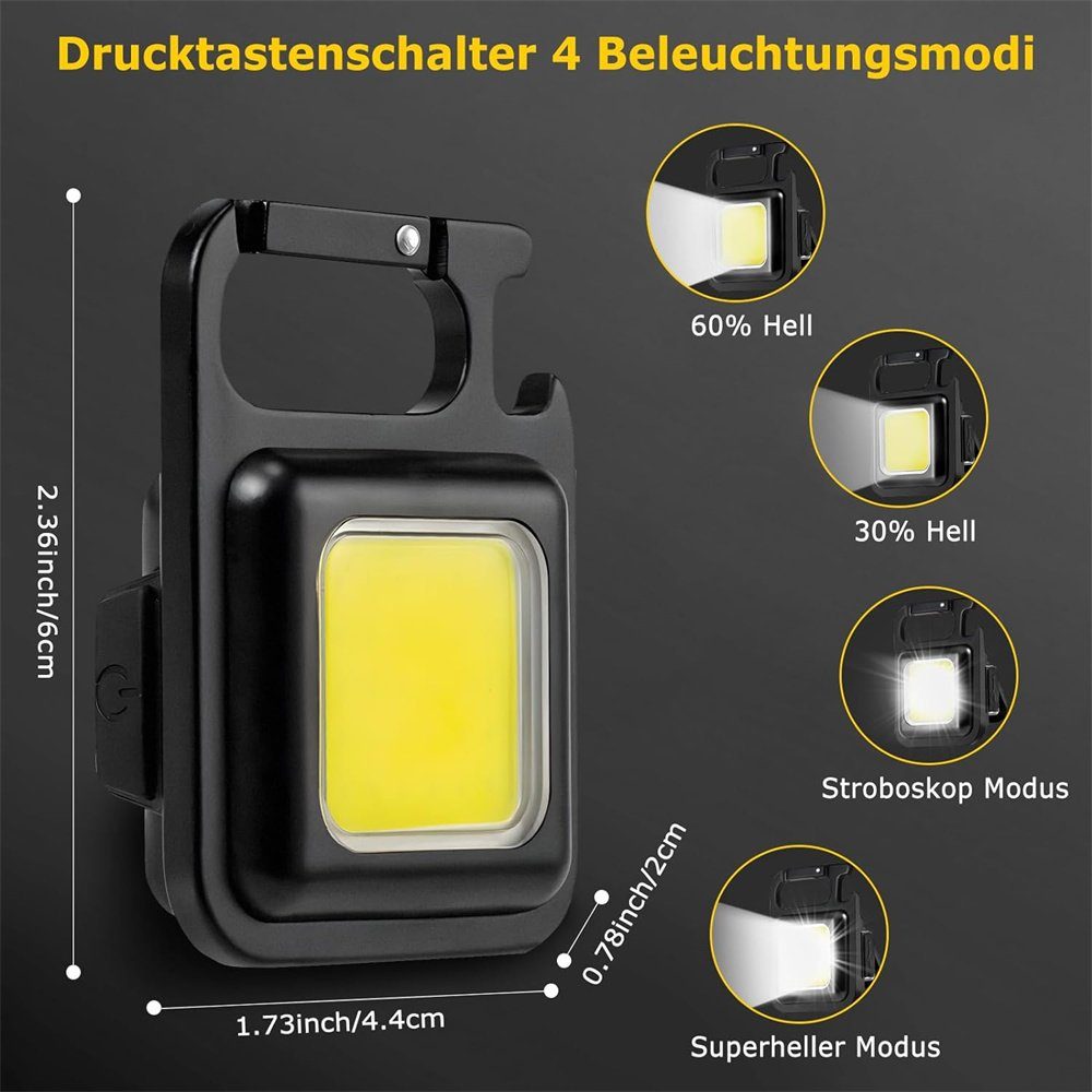 MDHAND LED Arbeitslicht 2 COB-Arbeitsleuchten LED-Taschenlampe, Ständer, ‎LED, magnetische Basis Klappbarer