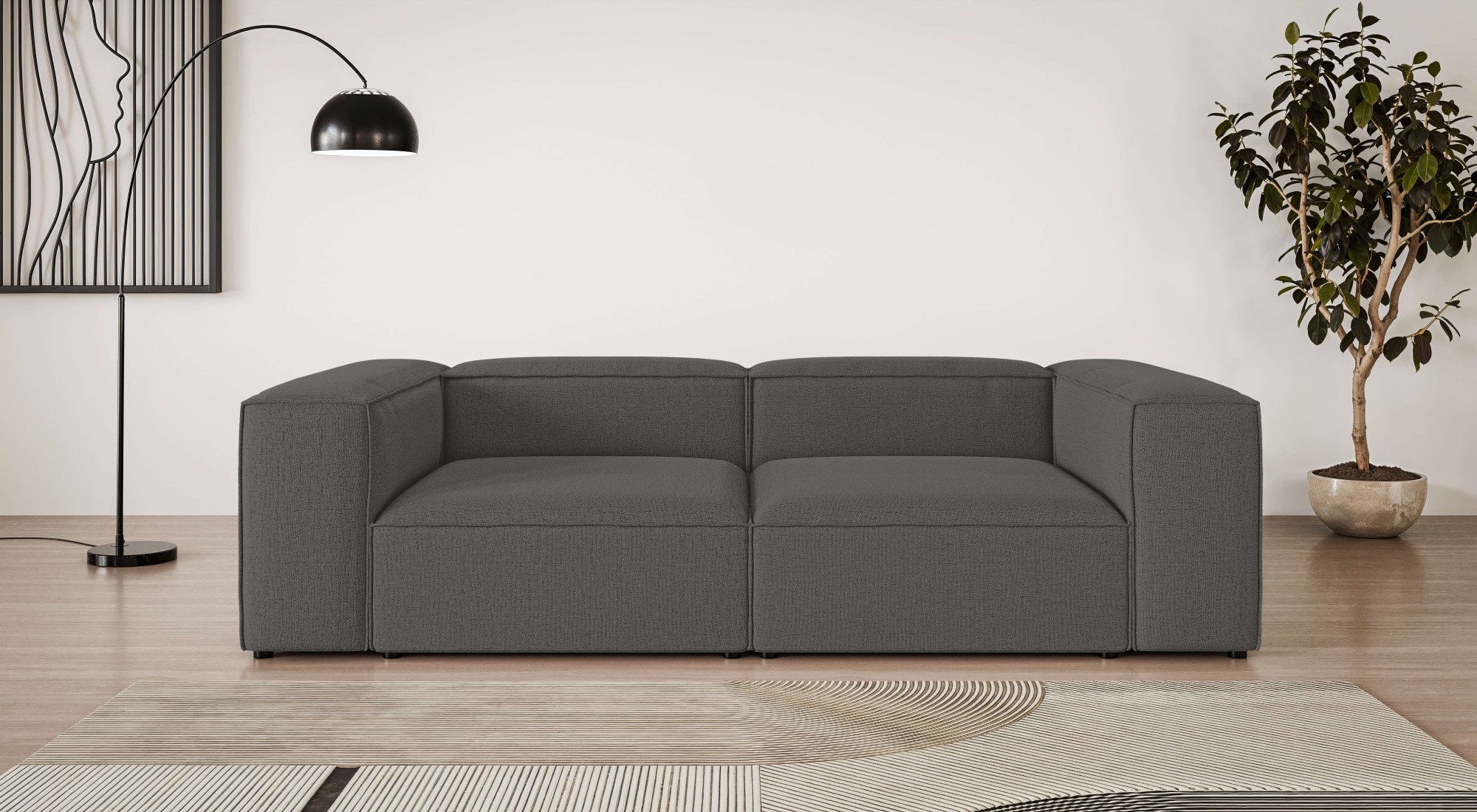 Big-Sofa XL HAILY Modularsofa extra tief, Maße B/T/H: 260/130/72 cm