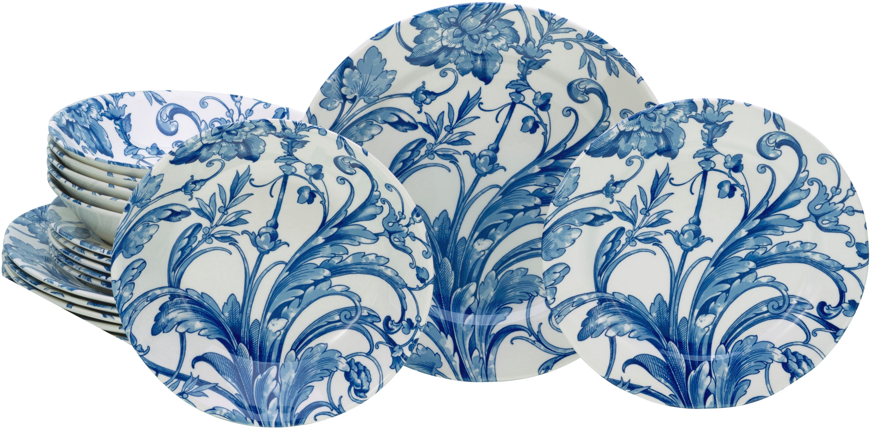 CreaTable Тарелки-Set Venecia, Тарелкиset 18-tlg (18-tlg), 6 Personen, Steingut, Traditionell, Nostalgie
