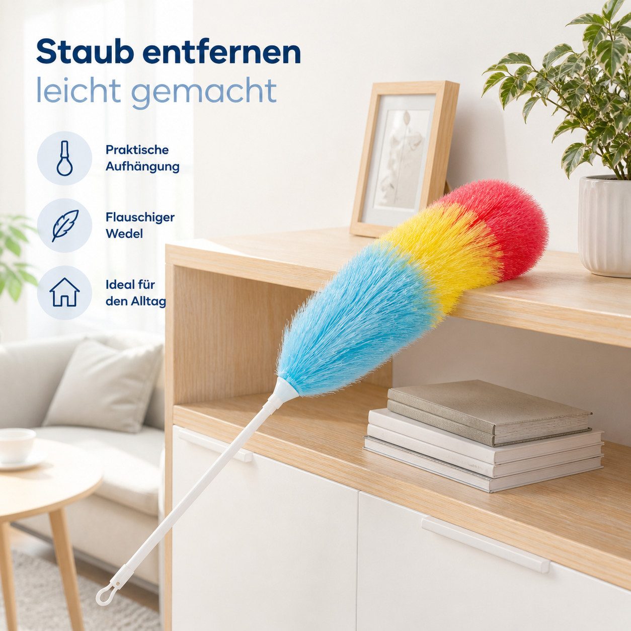 ReWu Staubwedel Staubwedel 57 cm bunt mit Aufhängung, mit Aufhängung
