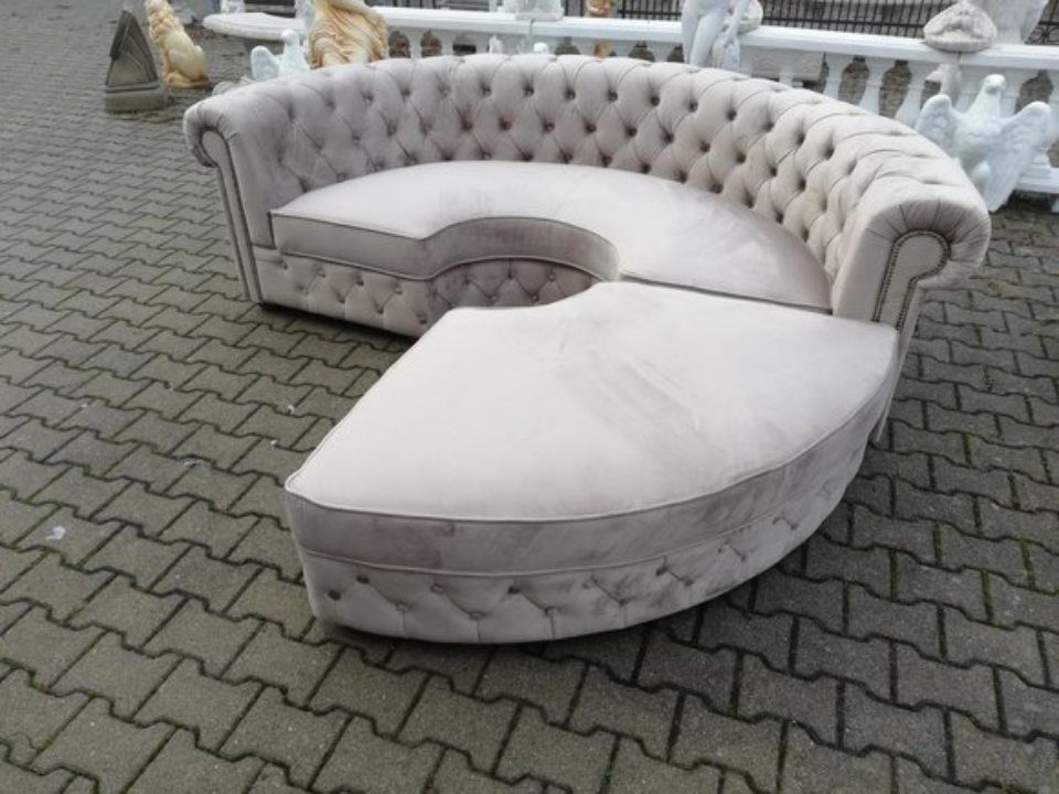 XXL Wohnlandschaft Rundsofa Sofa Runde Big-Sofa Ecksofa Chesterfield ca.240cm Garnitur Stoff Chesterfield Wohnlandschaft Eckcouch, JVmoebel Durchmesser