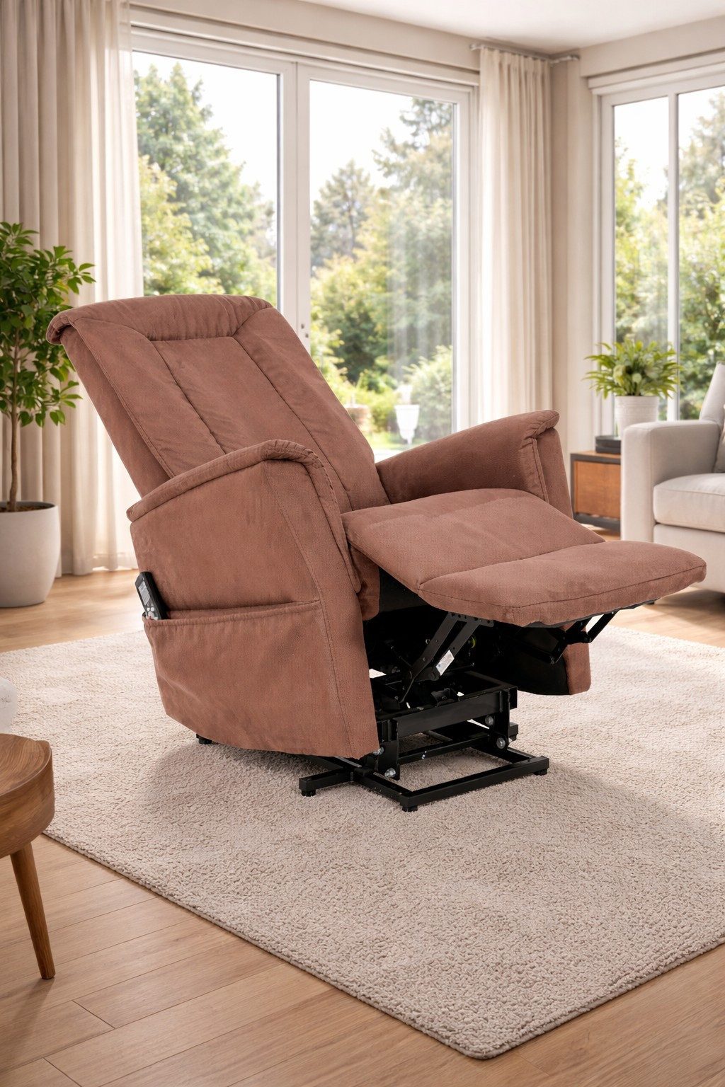 bv-vertrieb TV-Sessel TV-Sessel Bezug braun Fernsehsessel Aufstehhilfe Wärmefunktion #4319, Shiatsu-Massage