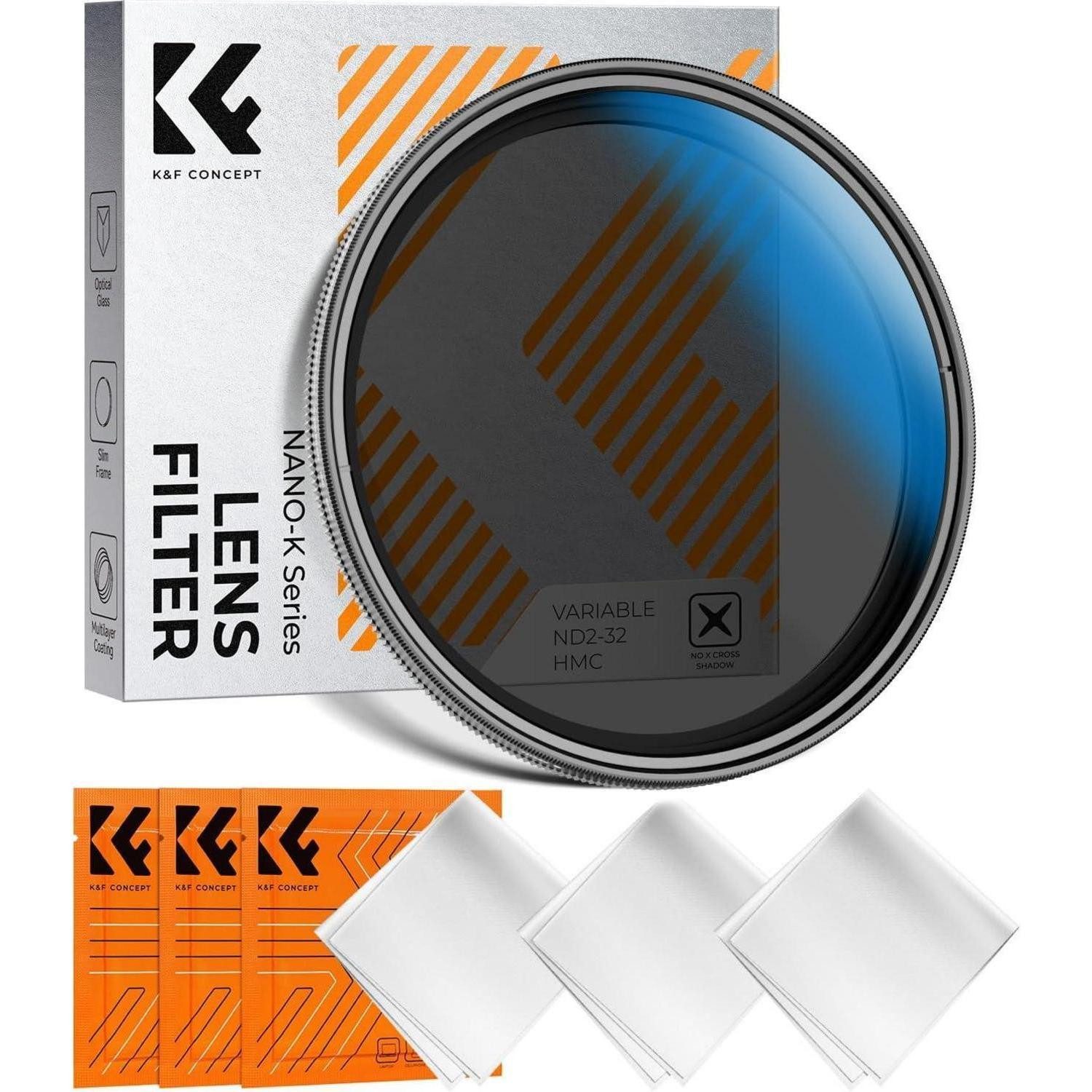 LuxusKollektion Nano-K Serie ND Filter 43mm Variabler Graufilter ND2-32 mit 1-5 Graufilter
