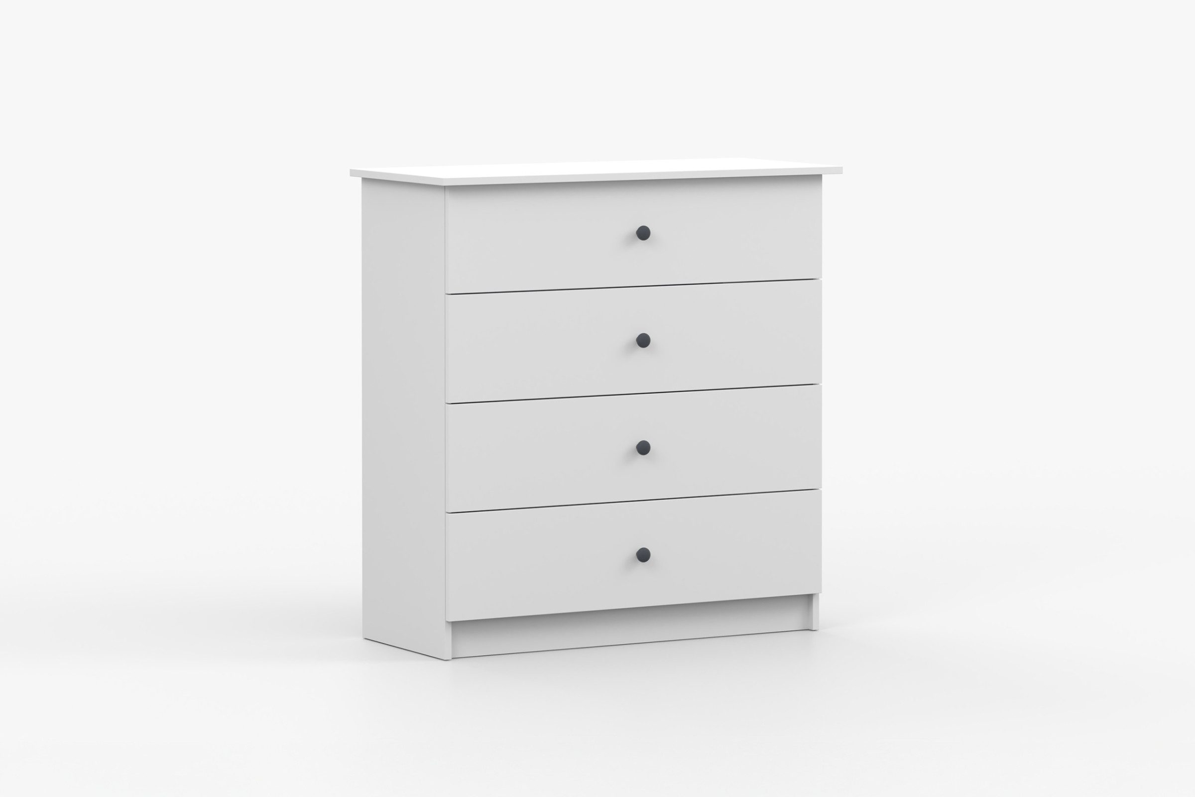 Deine Möbel 24 Kommode OSCAR 95 cm breit Sideboard mit 4 Schubladen (Set, 4 St., ganz in Weiß / Cashmere, Griffe: Rosa / Anthrazit OSCAR-Kollektion), Kinderzimmer Jugendzimmer Jungenzimmer Mädchenzimmer Schlafzimmer