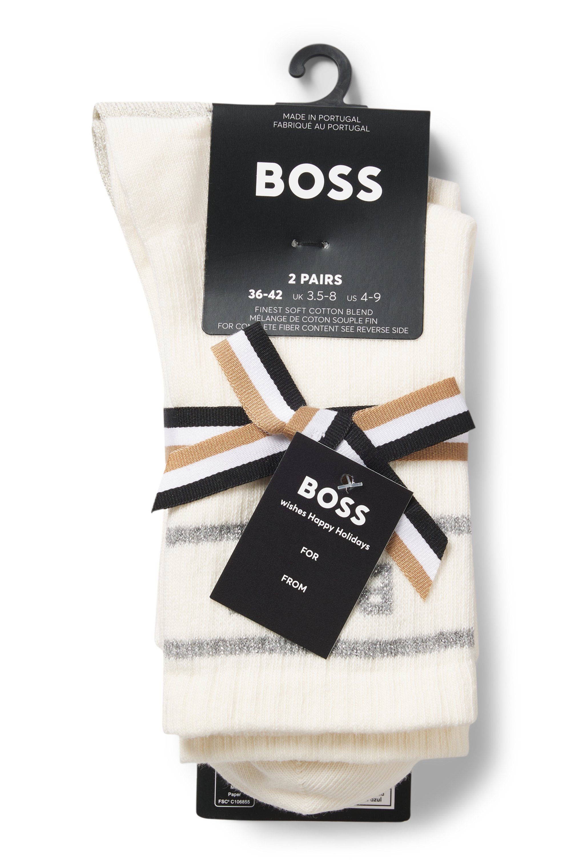 BOSS Socken (2-Paar) sportiv, mit dezentem Locke, Fersen- und Zehenpartie verstärkt
