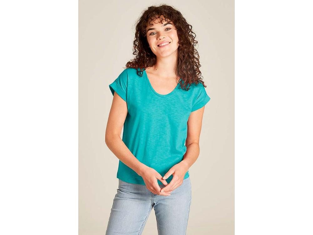 Tranquillo T-Shirt tranquillo Bio-Damen-T-Shirt mit Roll-Up-Ärmel
