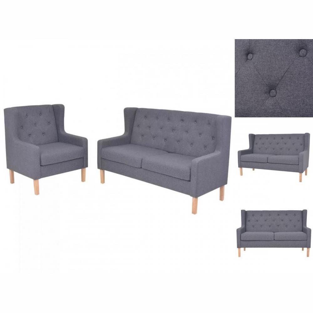 vidaXL Sofa Sofa-Set 2-tlg Stoff Grau