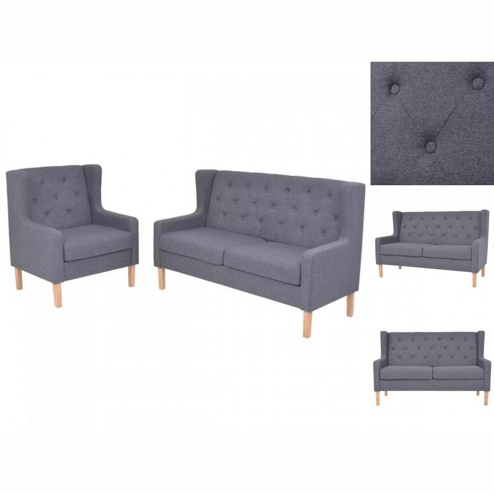 2-tlg Grau Sofa vidaXL Sofa-Set Stoff