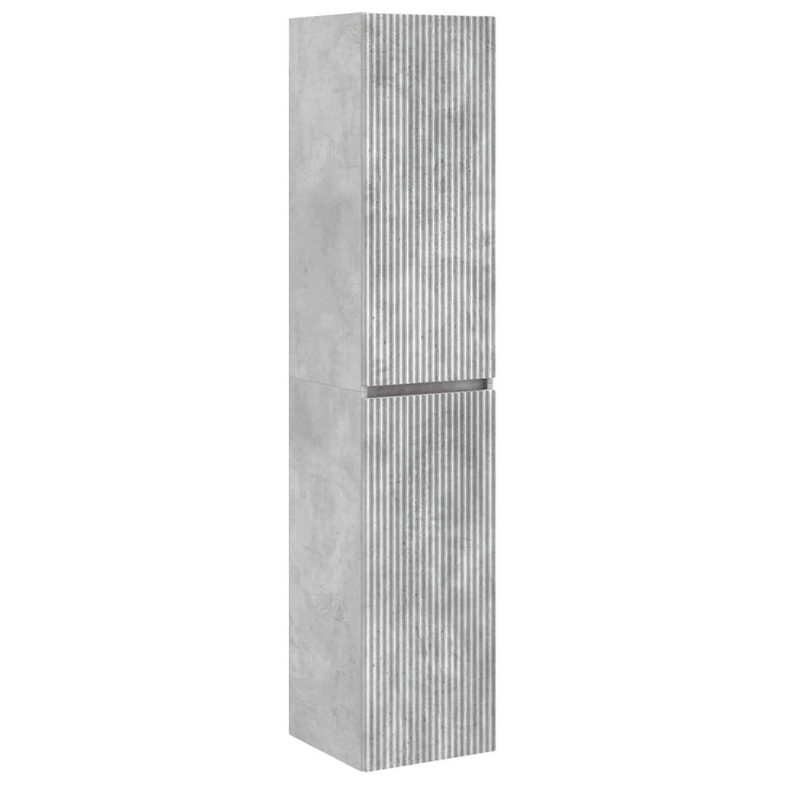 vidaXL Badezimmerspiegelschrank Wandmontierter Badezimmerschrank Betongrau 33 x 34,5 x 160 cm (1-St)