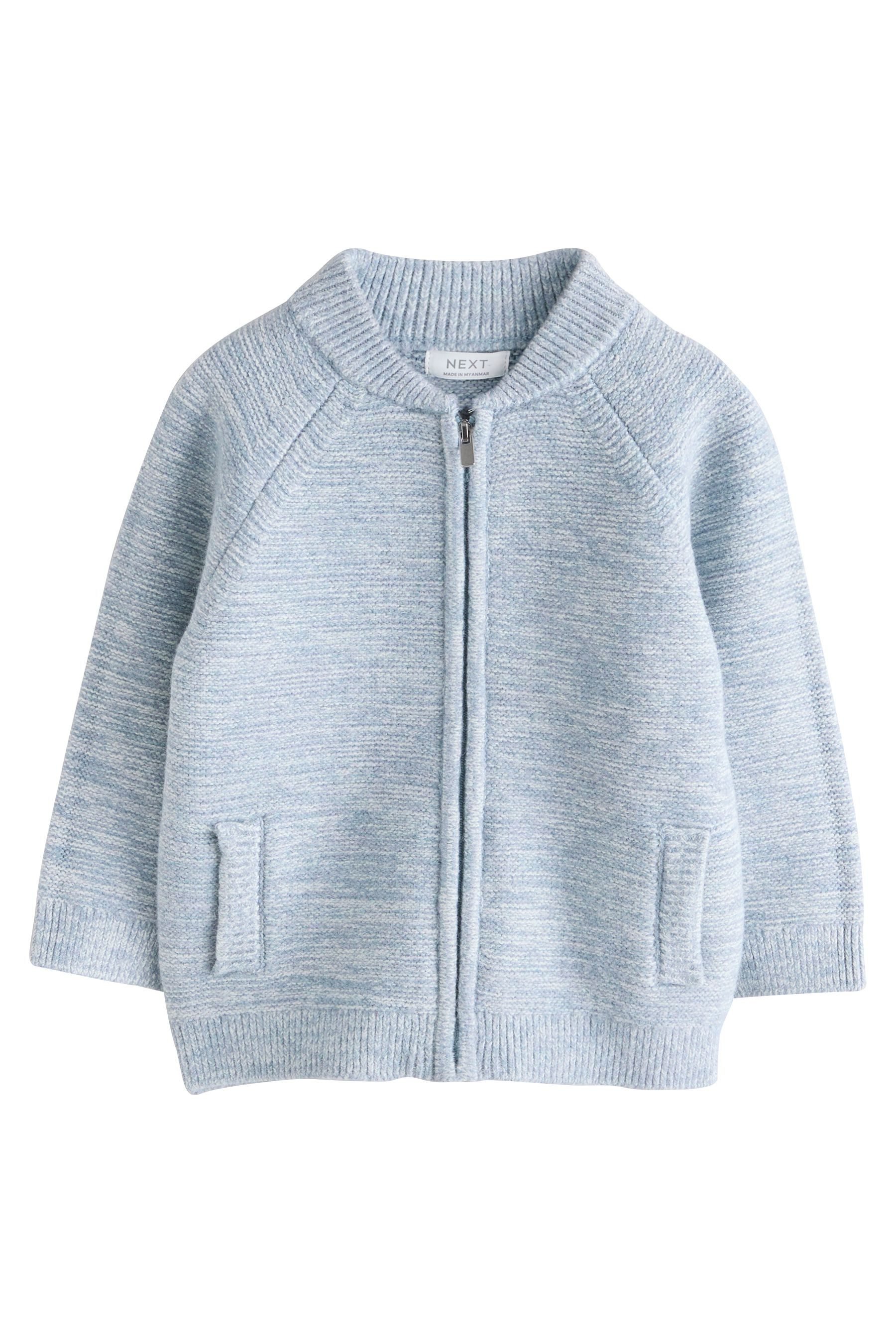 Strickjacke Bomber-Strickjacke mit Reißverschluss + Drehdetail