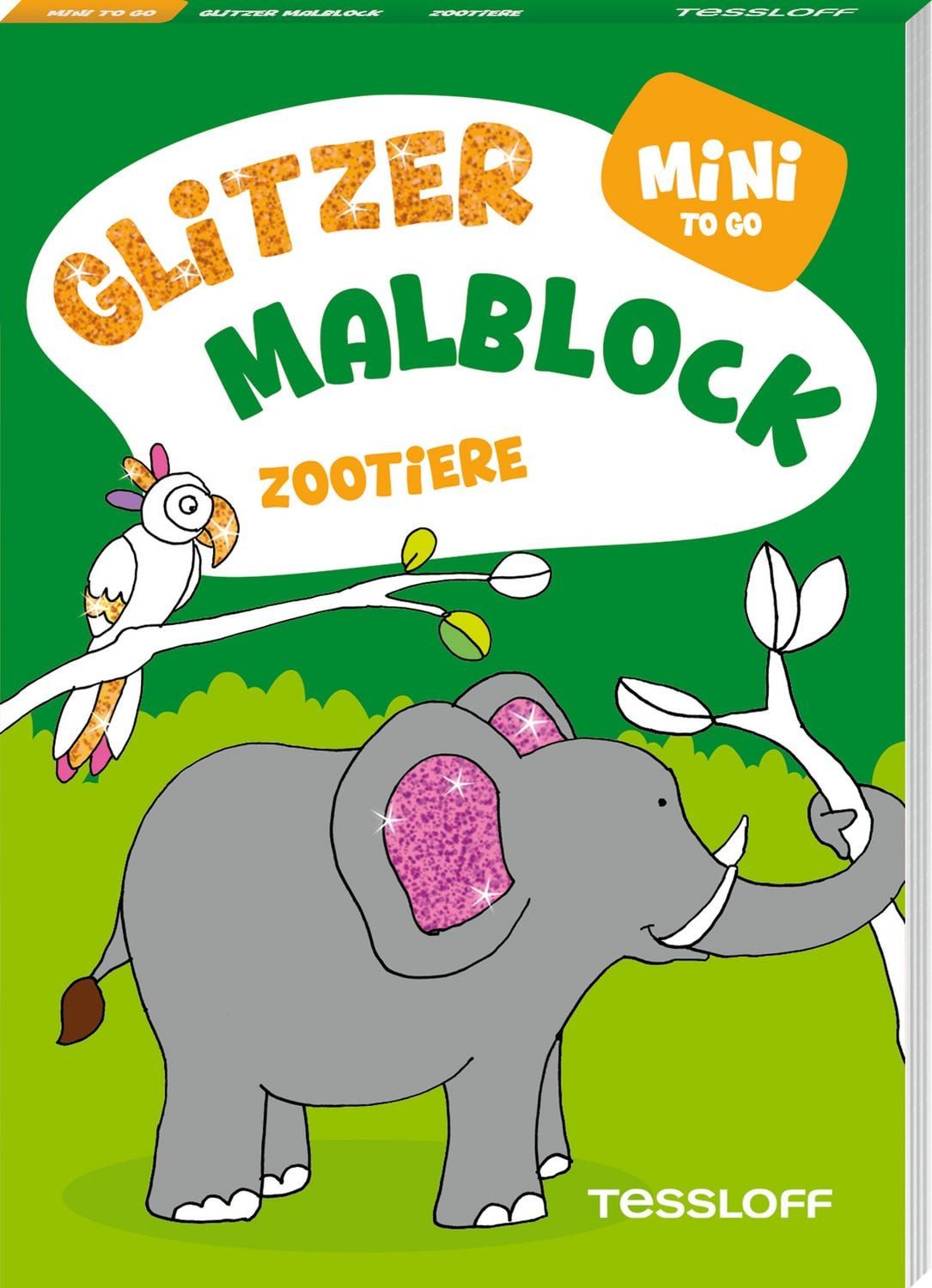 Mini Glitzer Malblock to go. Zootiere / diverse