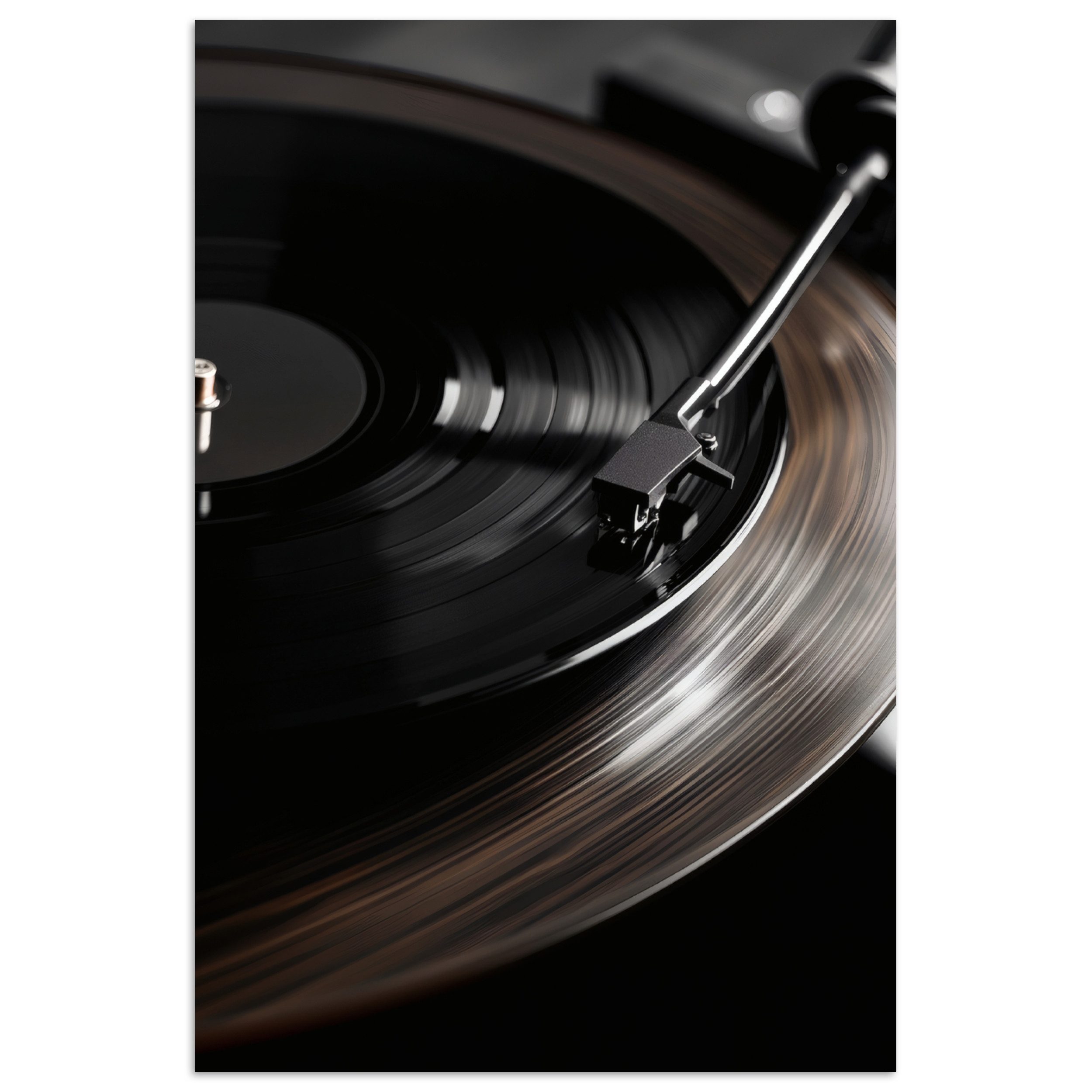 Poster Nahaufnahme - Vinyl-Schallplattenspieler - Schwarz