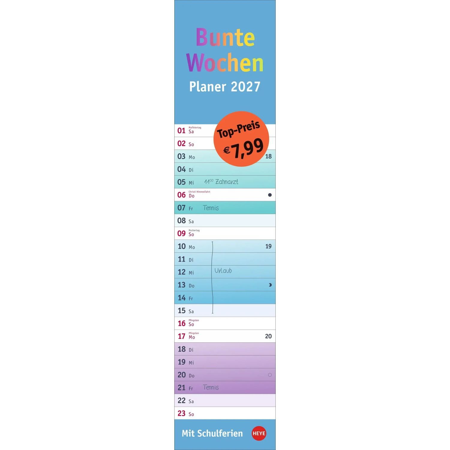 HEYE Wandkalender Bunte Wochen Langplaner 2027