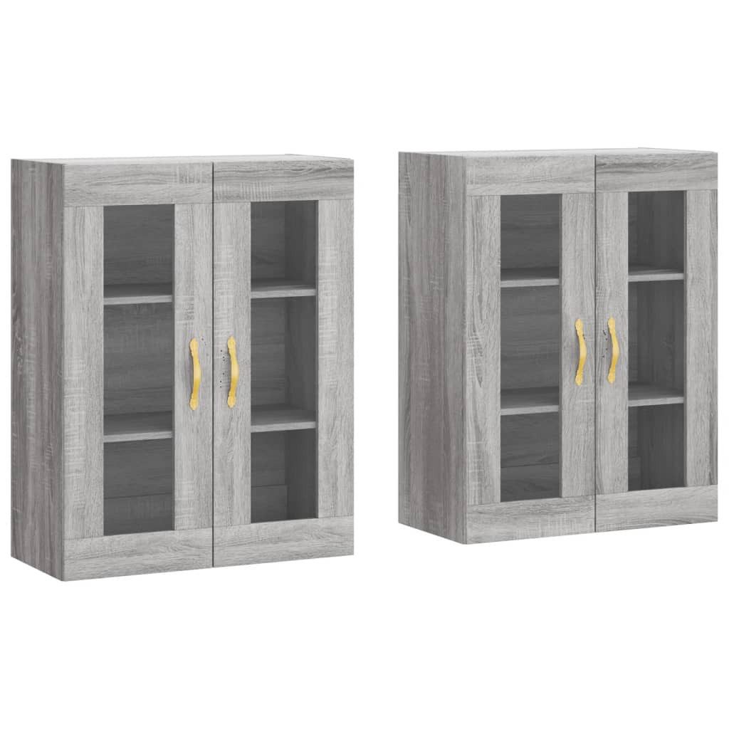 vidaXL Sideboard Wandschränke 2 Stk. Grau günstig online kaufen