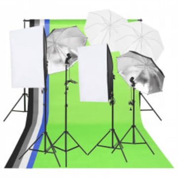 vidaXL Fotohintergrund Fotostudio Set mit Beleuchtung Hintergrund und Reflektor