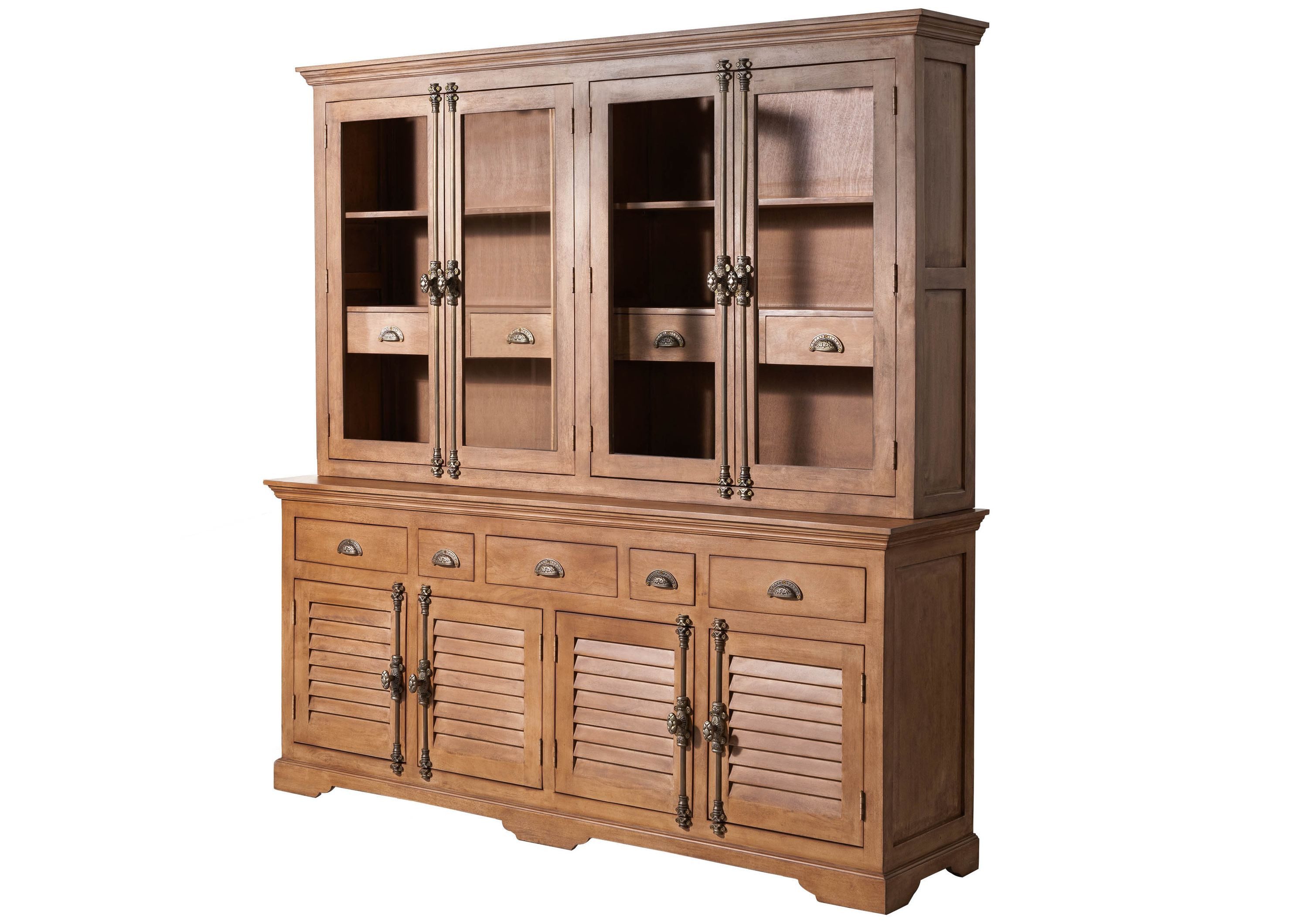 Massivmoebel24 Buffet TOULOUSE (Mango 204x50x210 beige geölt TOULOUSE #03) Mango 204x50x210 beige geölt TOULOUSE #03