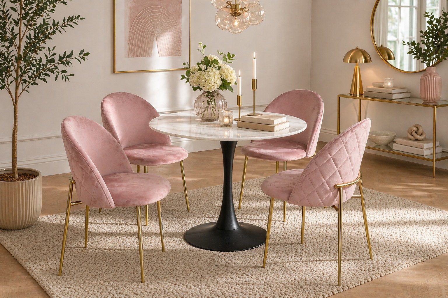 moebel-direkt-online Sitzgruppe Tischgruppe 5eilig, bestehend aus 4Stühlen, 1Esstisch, (Spar-Set, 5tlg. Set)