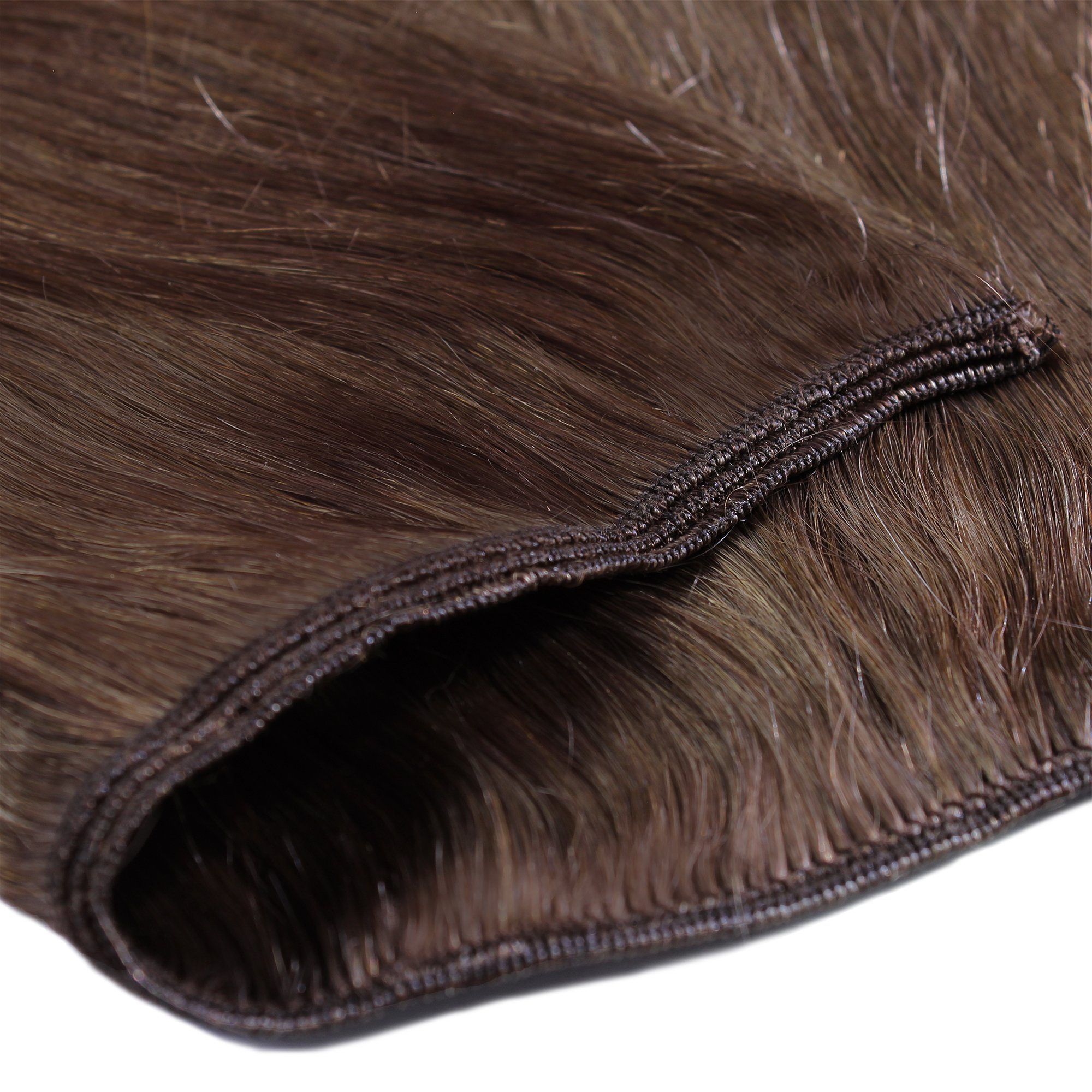 30cm Intensiv Echthaar-Extension hair2heart #4/77 Echthaartresse Premium Mittelbraun
