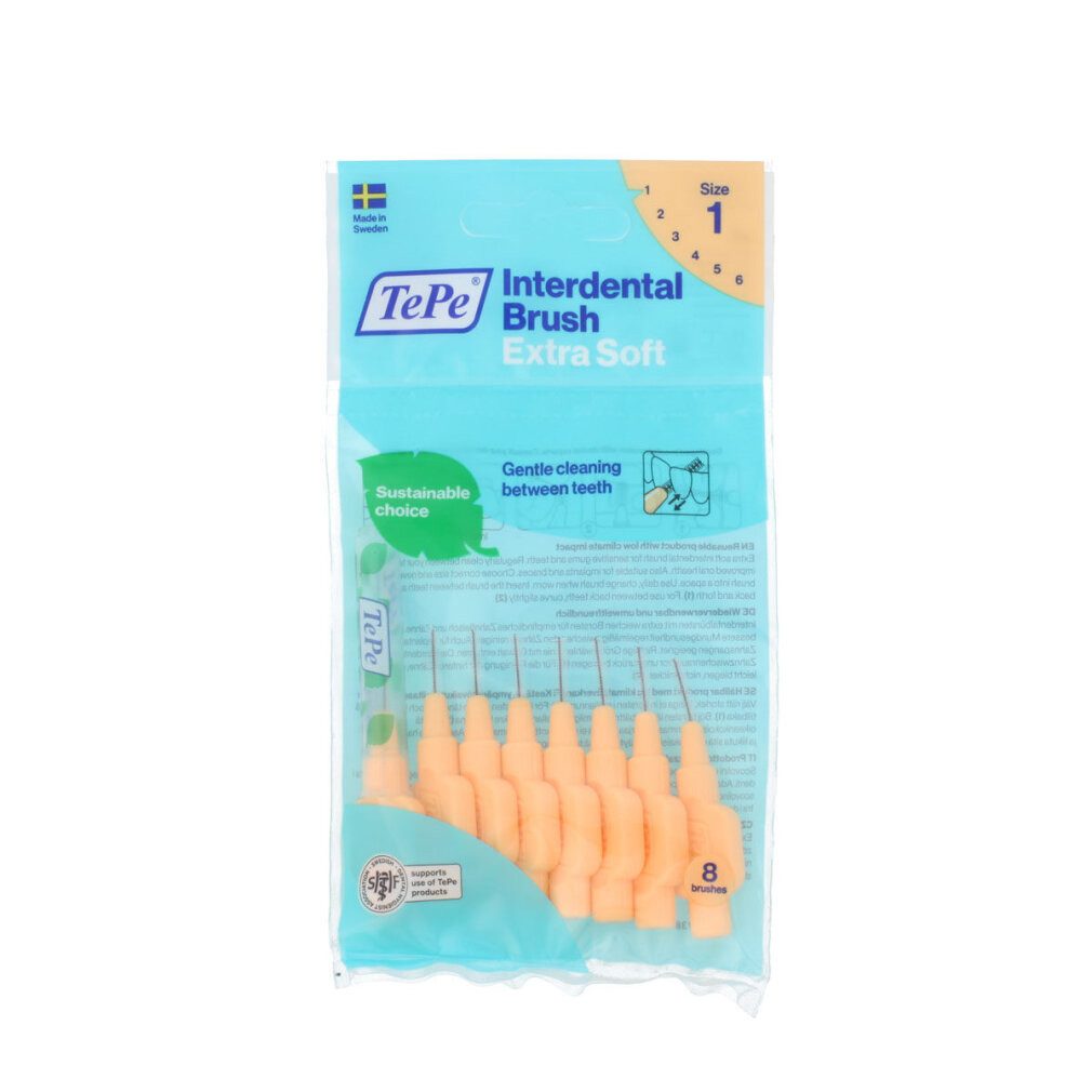 TePe Interdentalbürsten Interdentalbürste Extra Soft Orange ISO Gr. 1