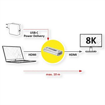 ROLINE HDMI Extender, 8K60, 10m Audio- & Video-Adapter
