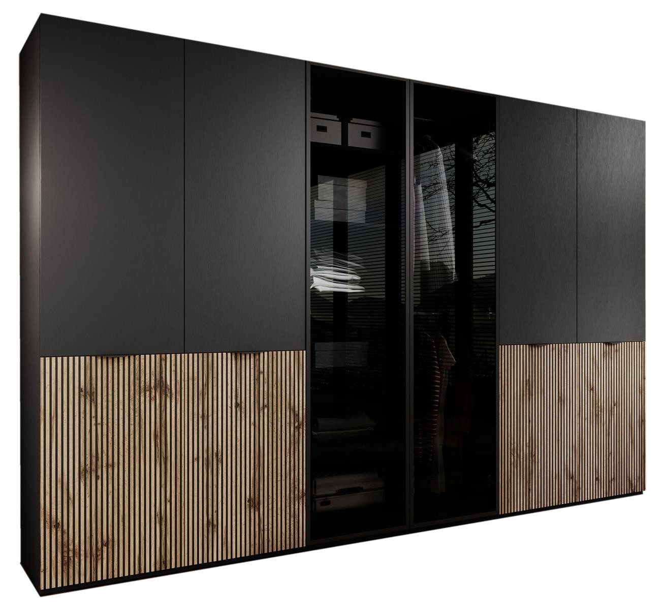 Compleo Kleiderschrank 6-Türen, gerifflete Front, geräumig günstig online kaufen
