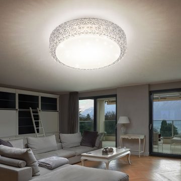etc-shop LED Deckenleuchte, Leuchtmittel inklusive, Warmweiß, LED Design Decken Strahler Kristall Leuchte Wohn Zimmer Sternen Effekt