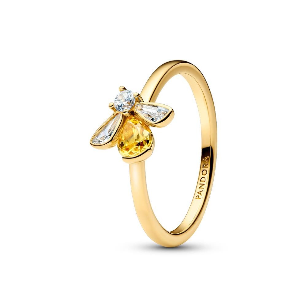 Pandora Fingerring Damenring Honigbiene Timeless, IP Gold, Zirkonia von PANDORA
