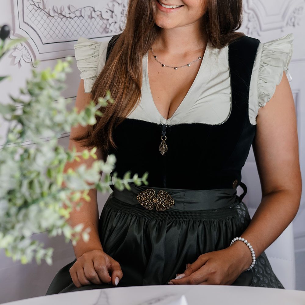 Goldschmidt Trachten Dirndlbluse Dirndlbluse Eliza Flügelarm salbei beige