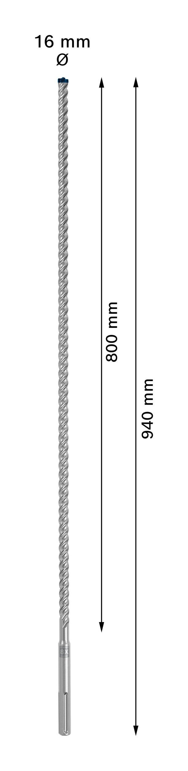x Expert 800 x Universalbohrer Hammerbohrer - BOSCH 940 16 mm SDS max-8X,