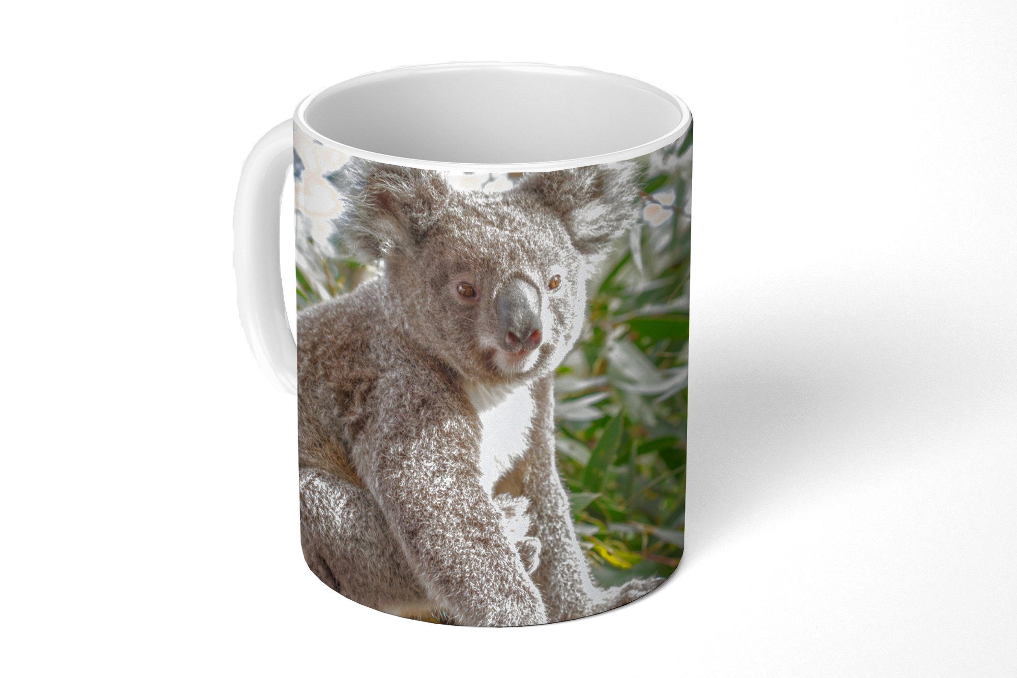 MuchoWow Tasse Koala - Regal - Pflanzen - Kinder - Jungen - Mädchen, Keramik, Kaffeetassen, Teetasse, Becher, Teetasse, Geschenk